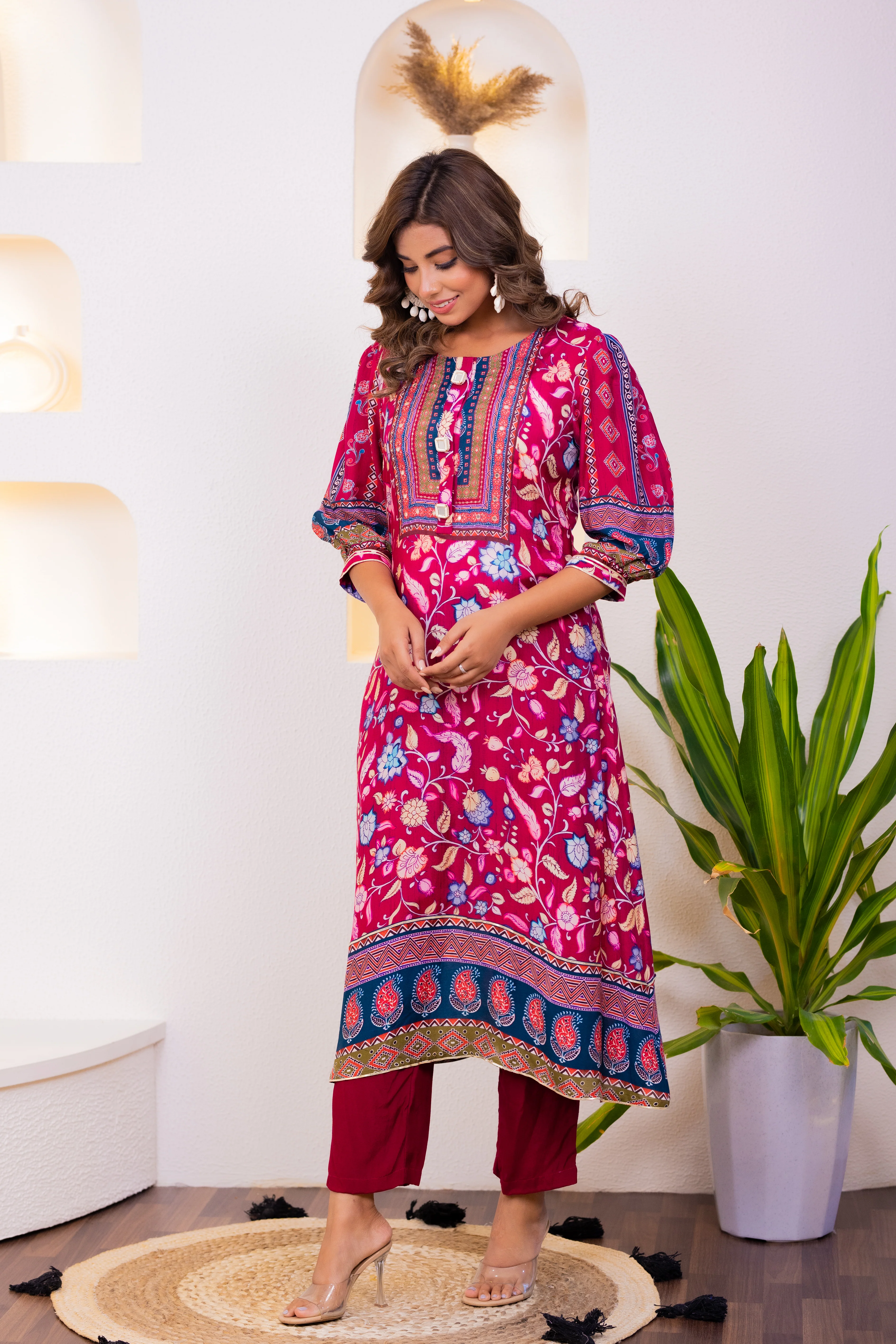 Maurya Rose Premium Muslin Kurta Set - Image 5