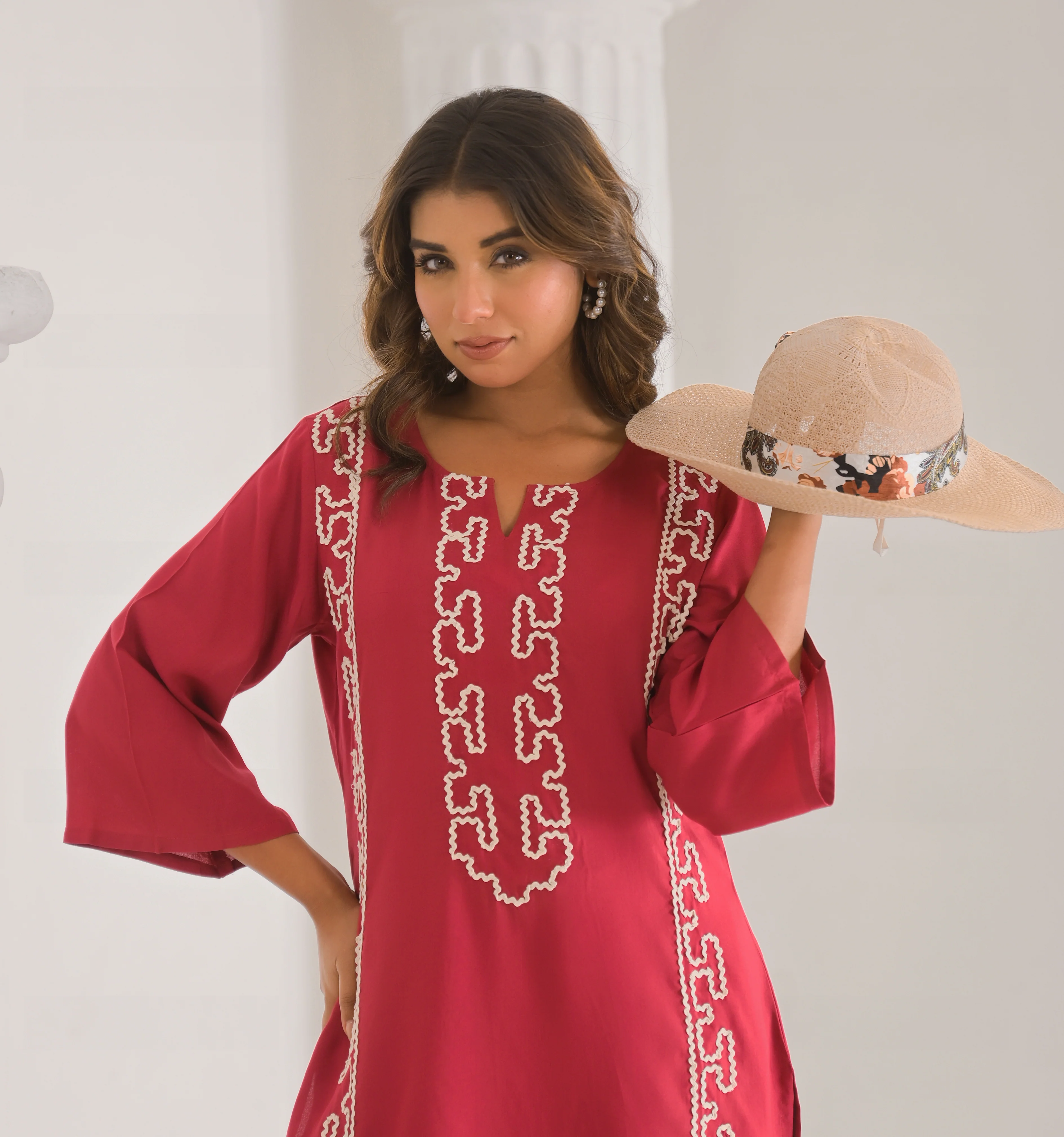 Kara Rosy Embrodiered Co-ord Set - Image 2