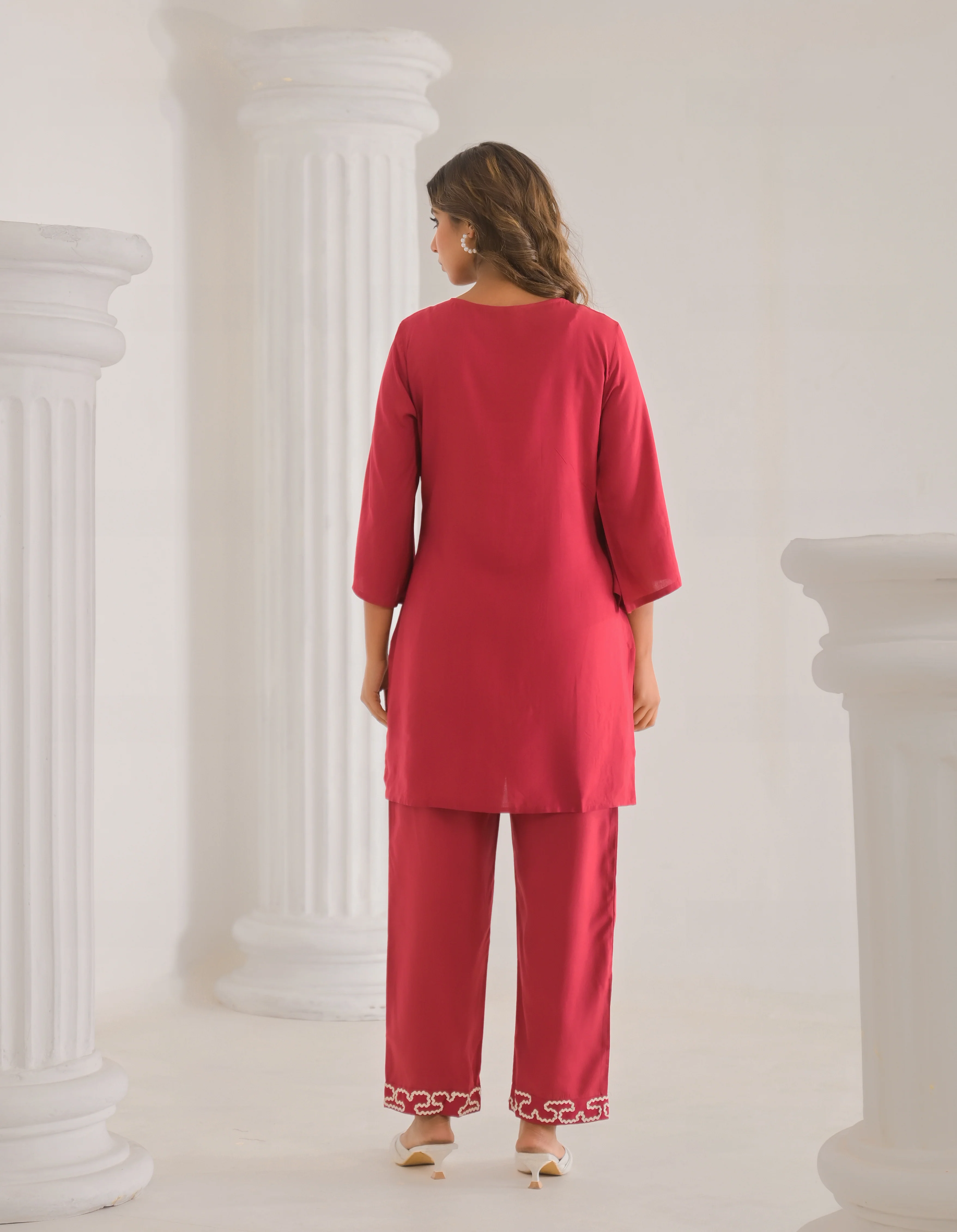 Kara Rosy Embrodiered Co-ord Set - Image 3