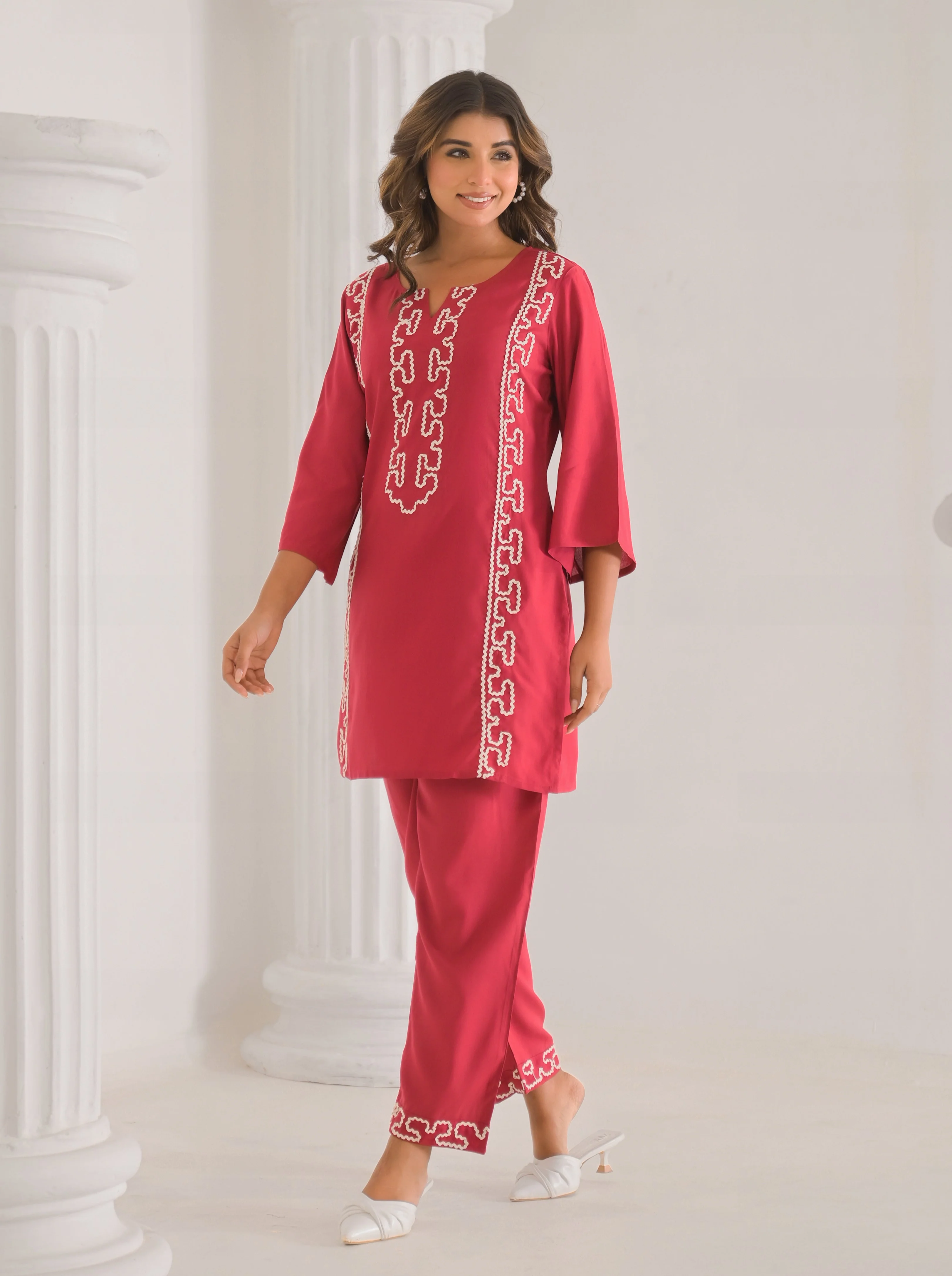 Kara Rosy Embrodiered Co-ord Set - Image 4