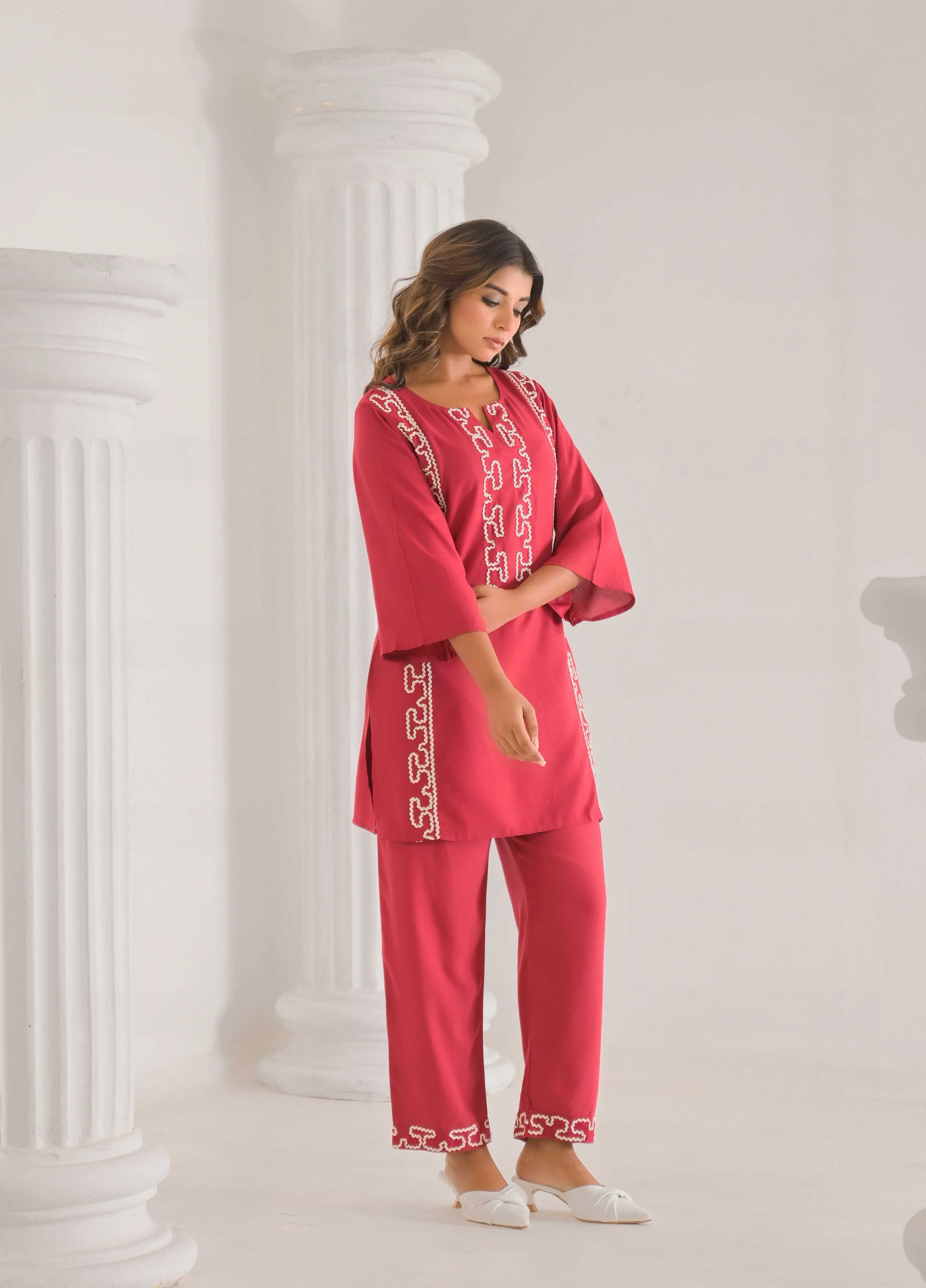 Kara Rosy Embrodiered Co-ord Set - Image 6