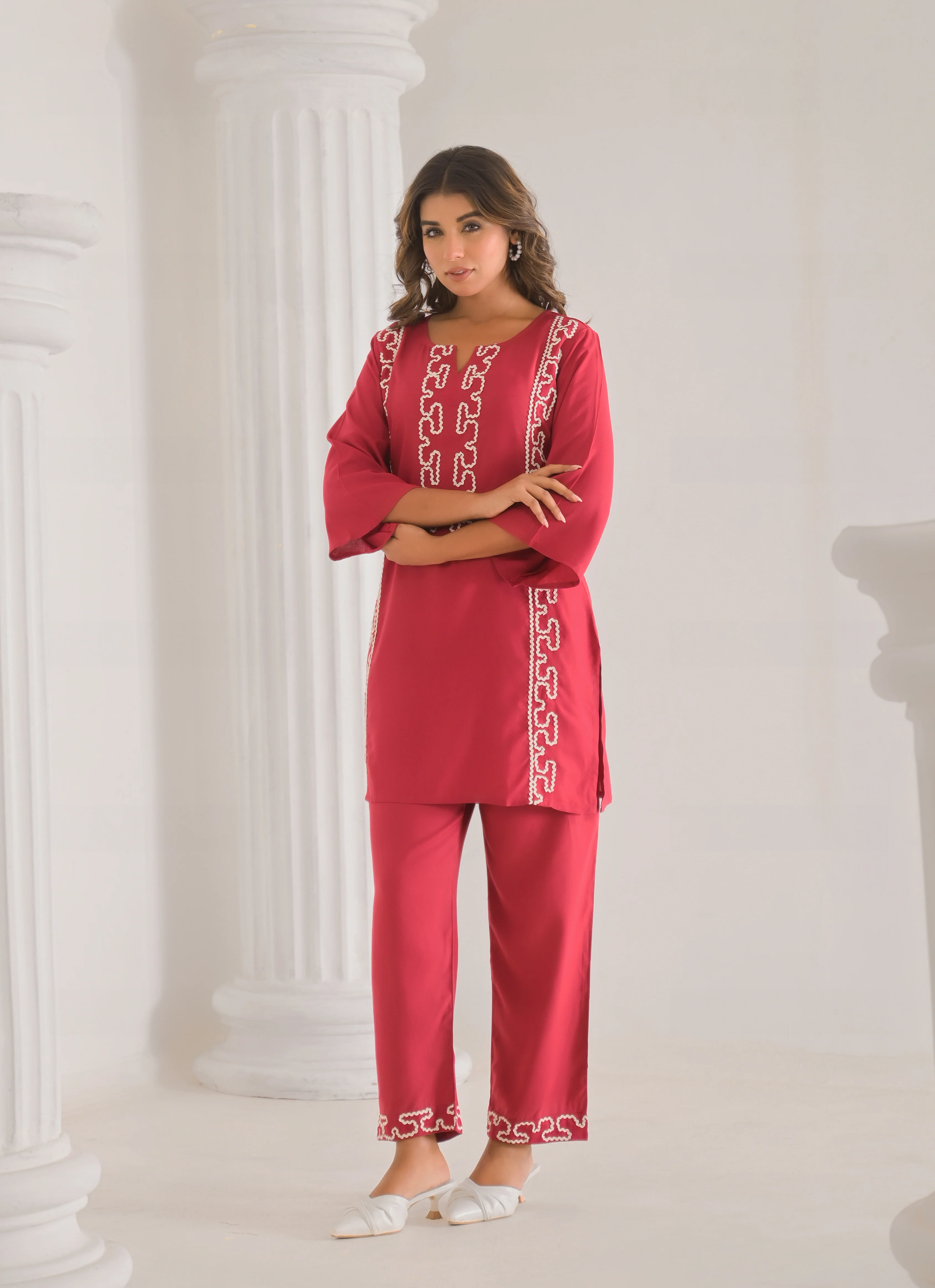 Kara Rosy Embrodiered Co-ord Set - Image 7