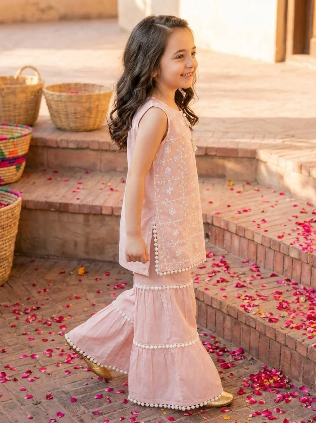 Joy taffy embroidery kids cotton suit set - Image 13