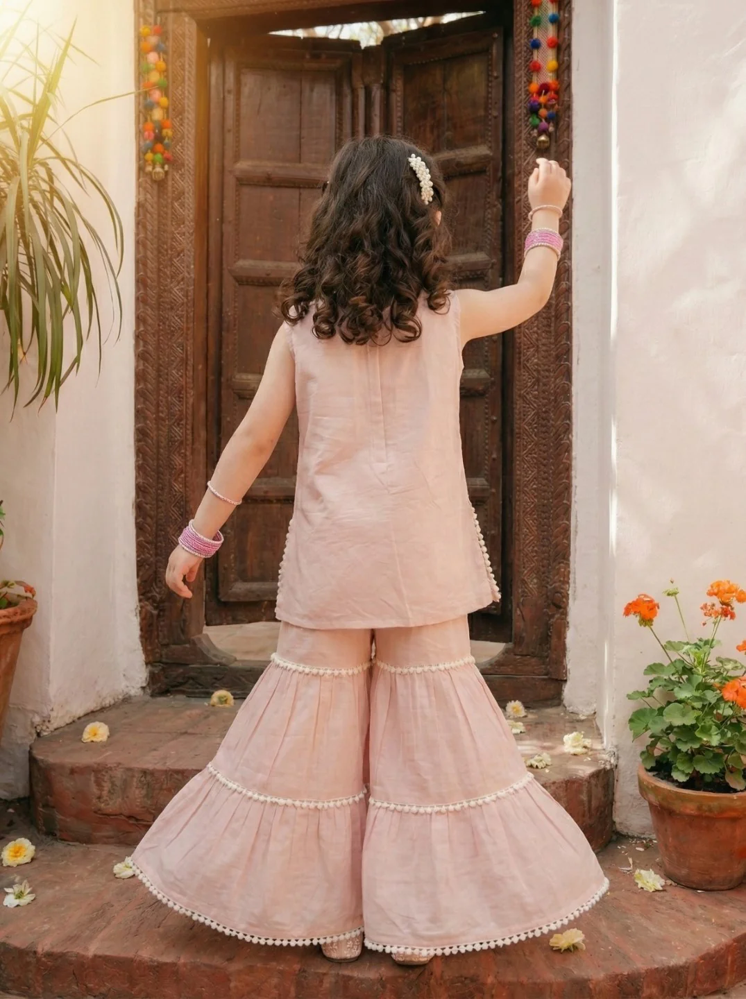 Joy taffy embroidery kids cotton suit set - Image 5
