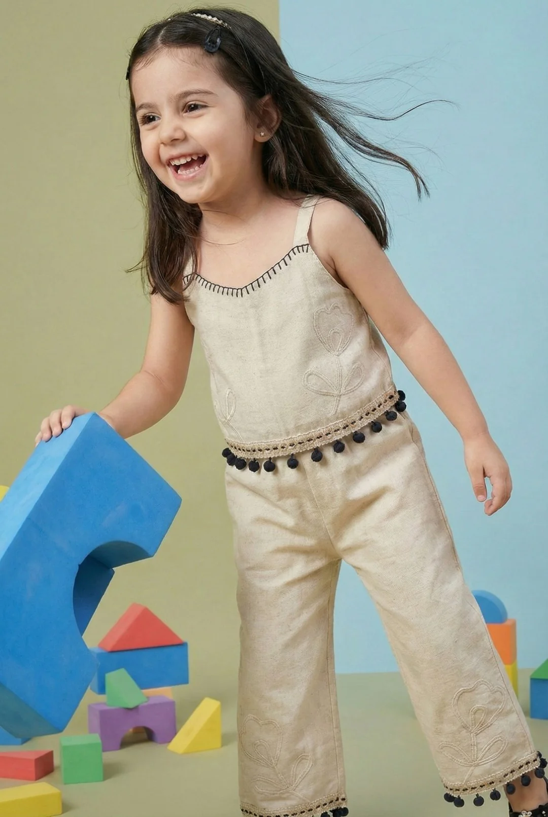 Joy frost embroidery cotton co-ord set - Image 10