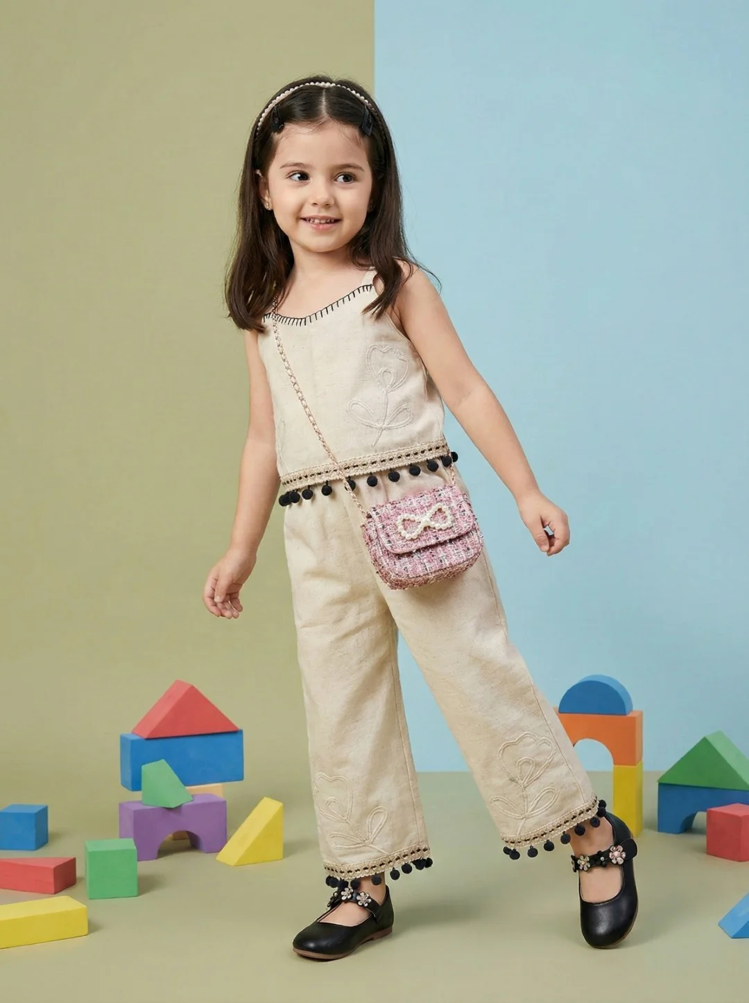 Joy frost embroidery cotton co-ord set - Image 4