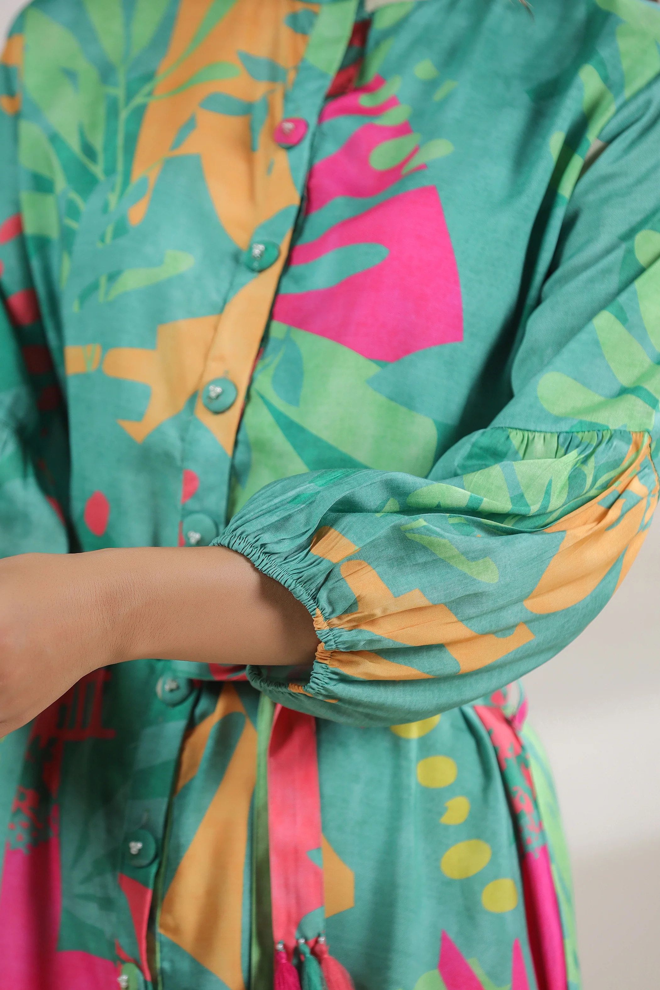 Harshini Teal Abstract Dress - Image 10
