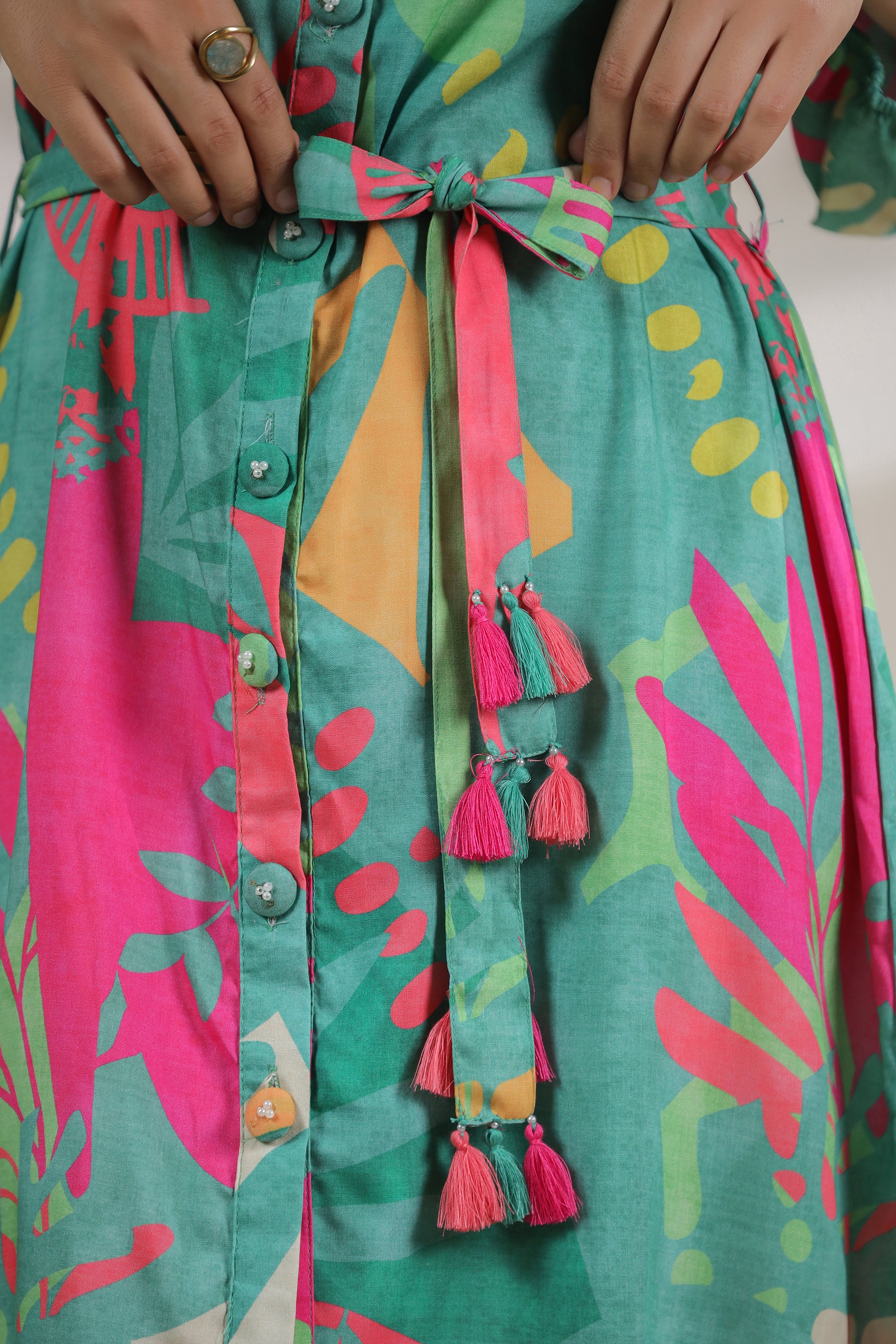 Harshini Teal Abstract Dress - Image 11