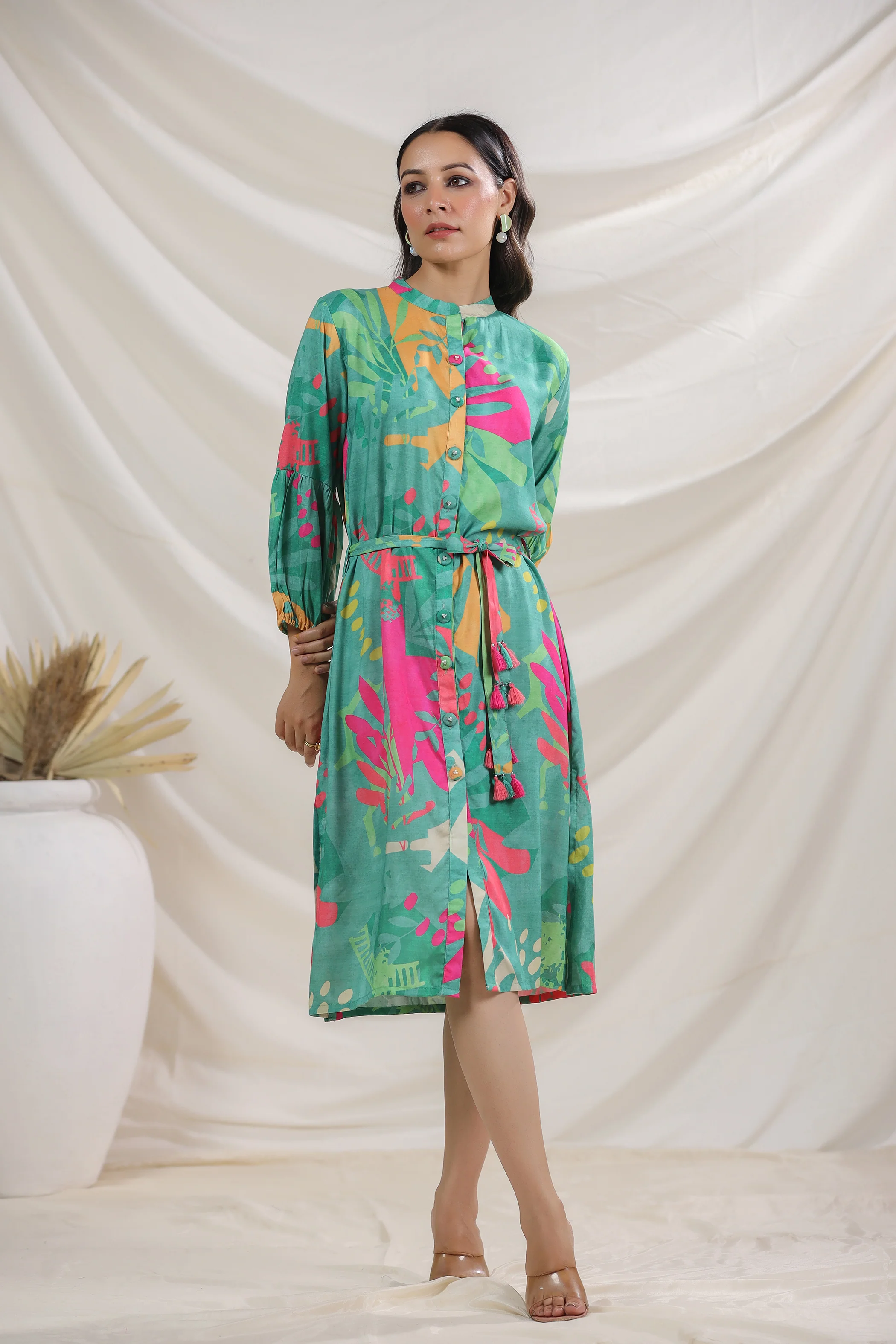 Harshini Teal Abstract Dress - Image 4