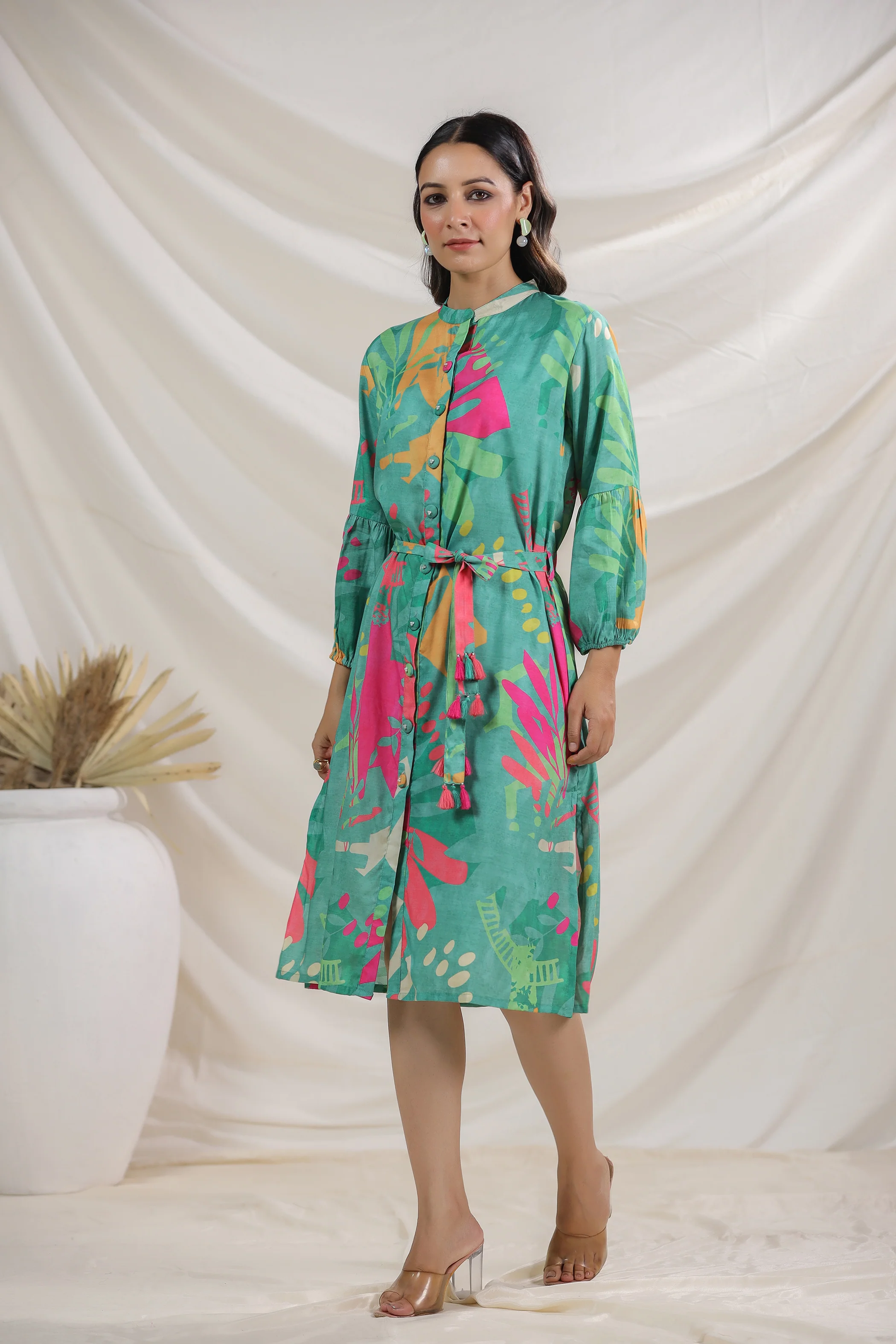 Harshini Teal Abstract Dress - Image 5