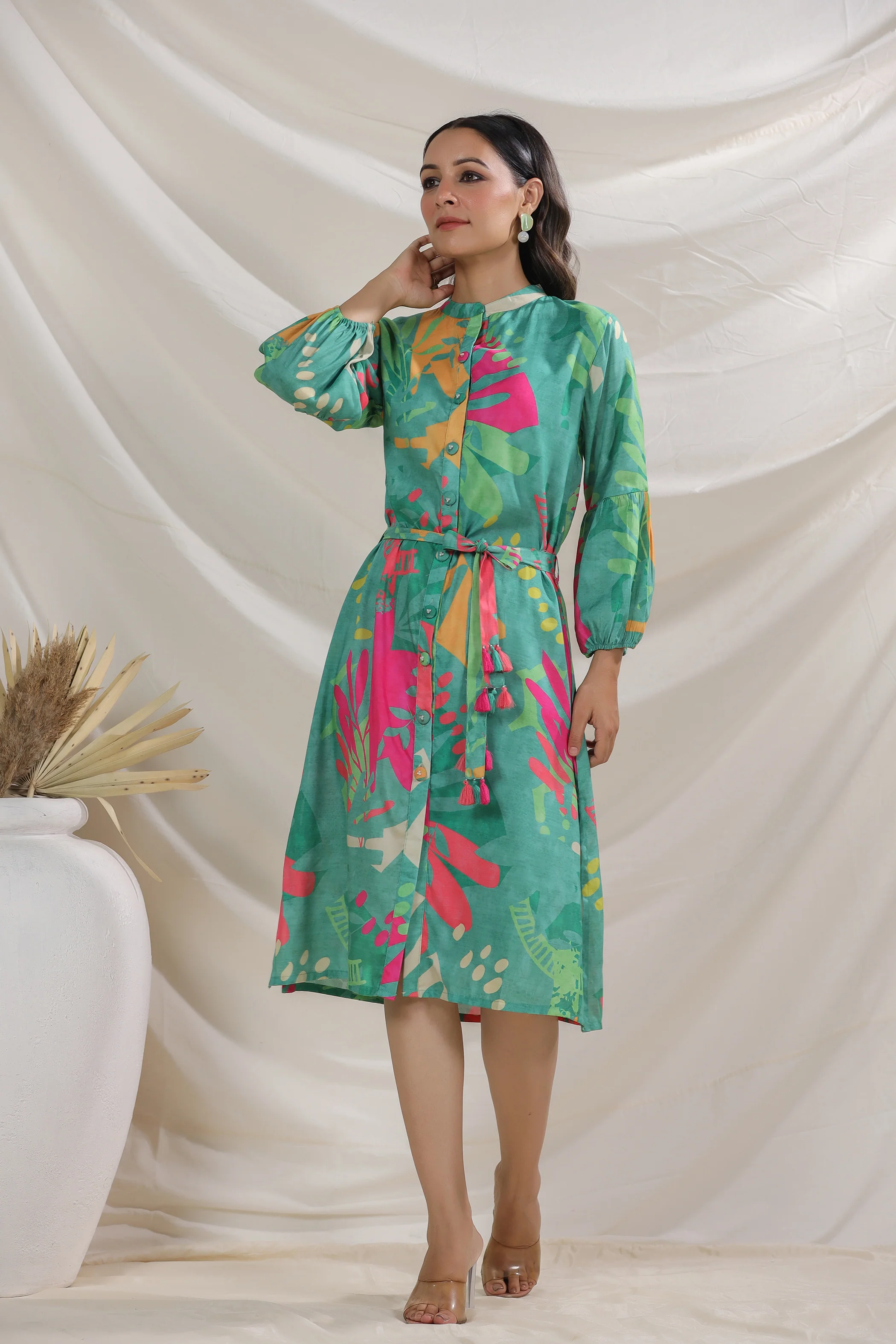 Harshini Teal Abstract Dress - Image 7