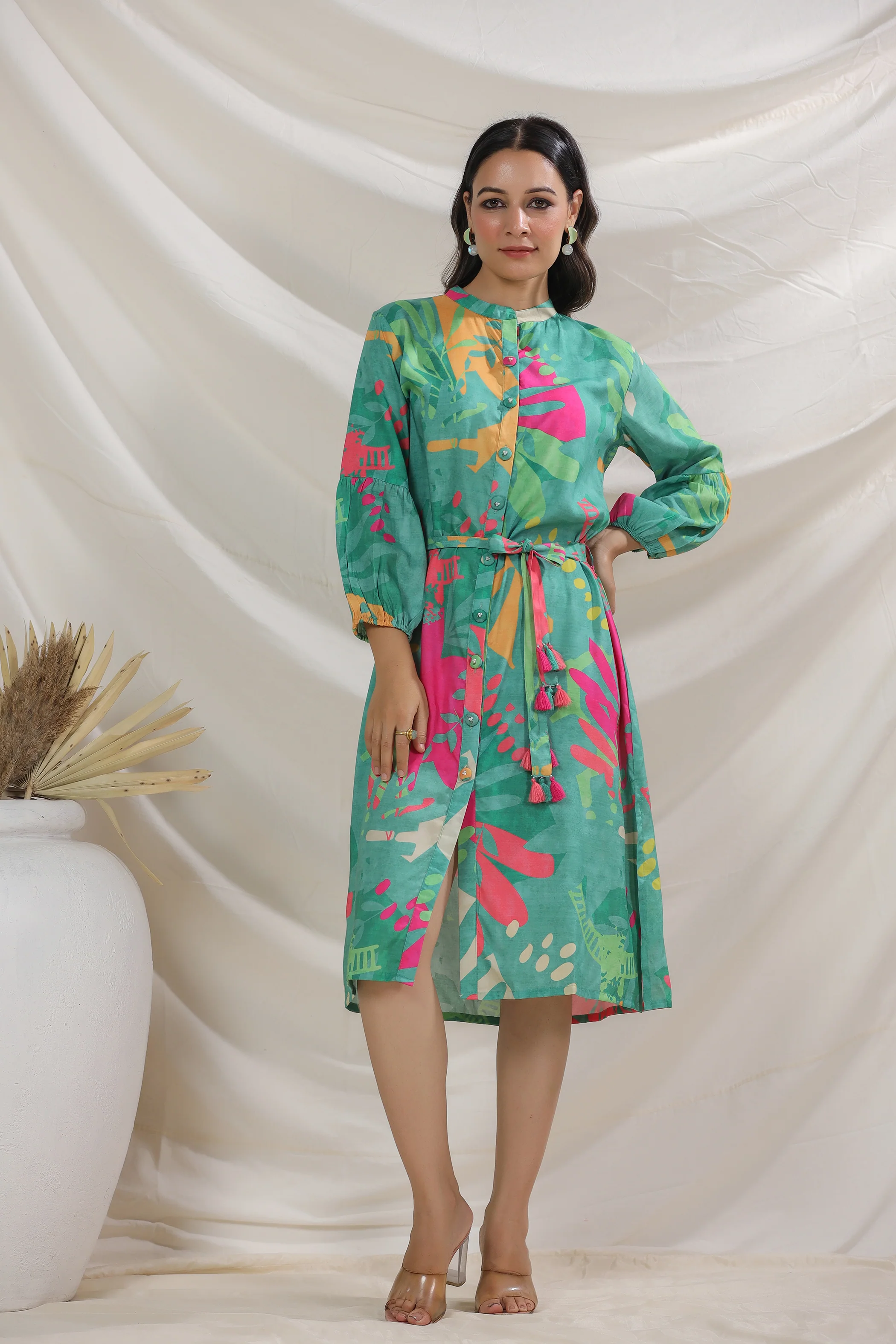 Harshini Teal Abstract Dress - Image 8