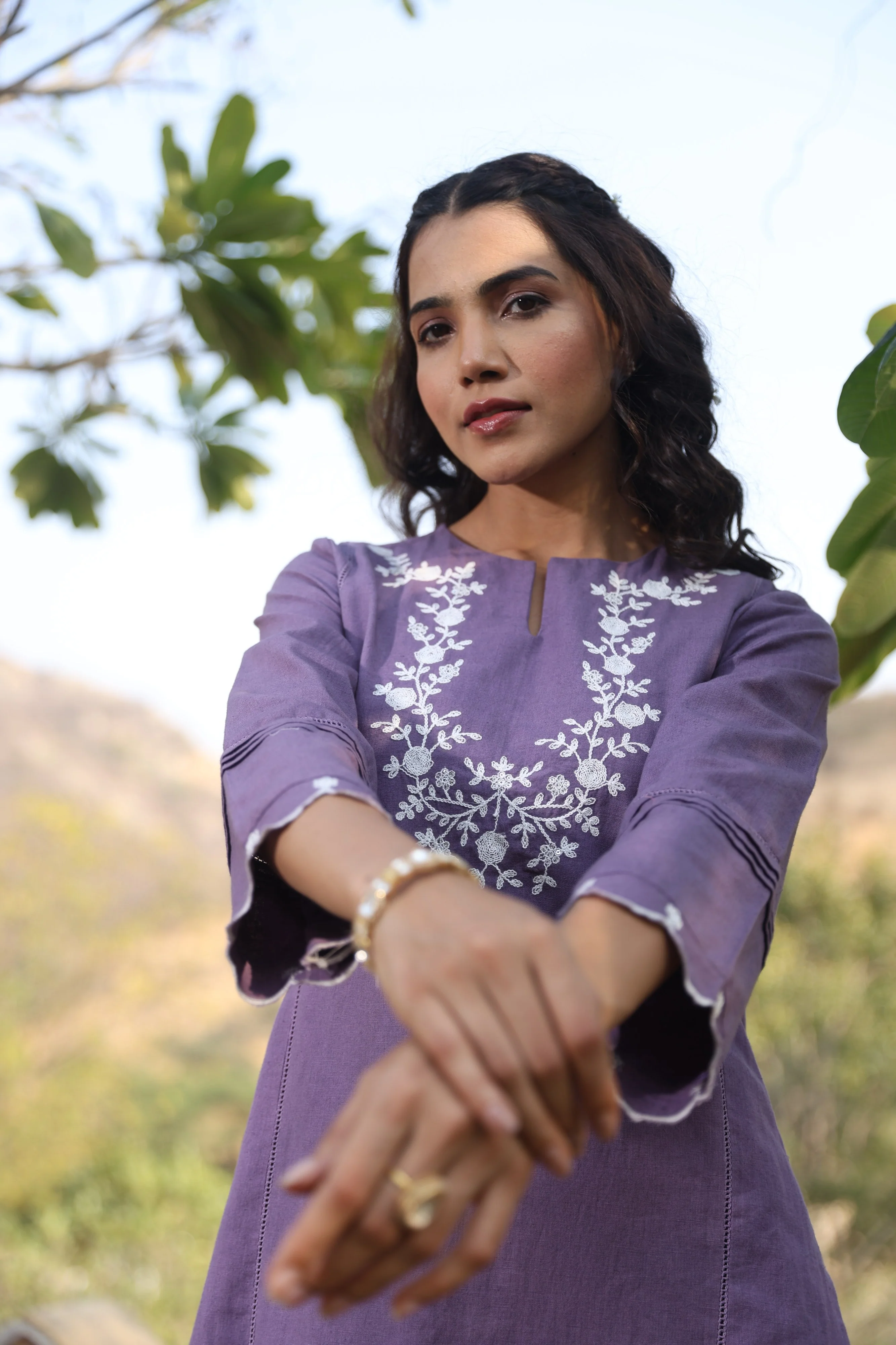 Tushki Carnation Cotton Kurta Pant Set - Image 3