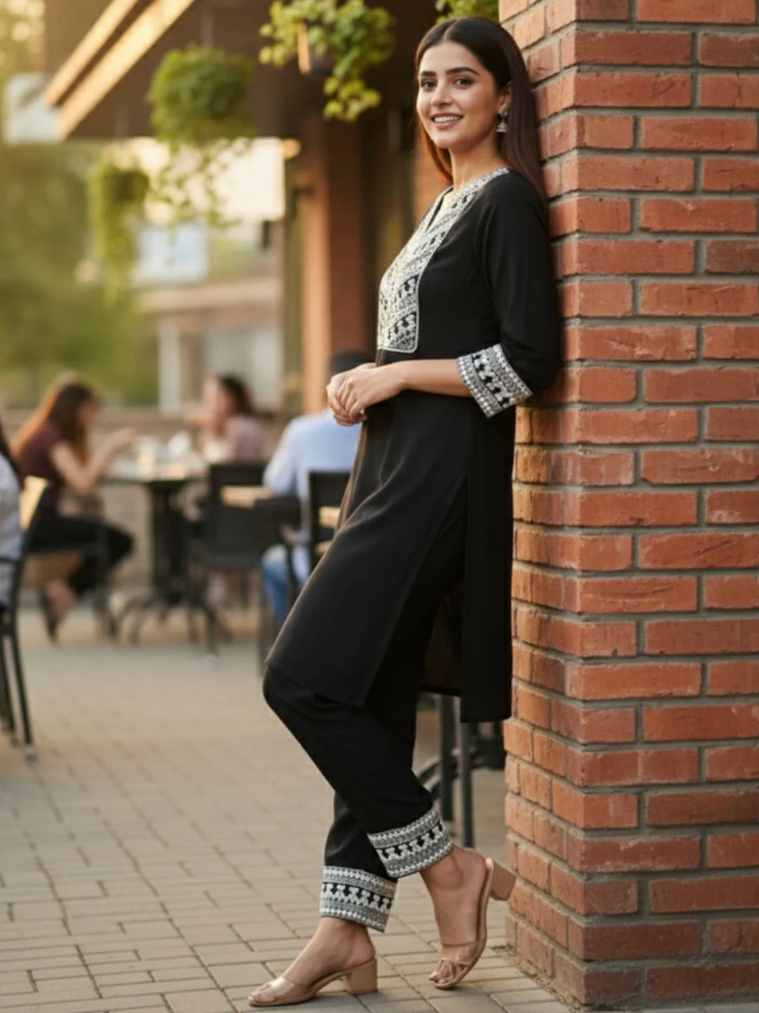 Leena Charcoal Embroidery Co-ord Set - Image 5