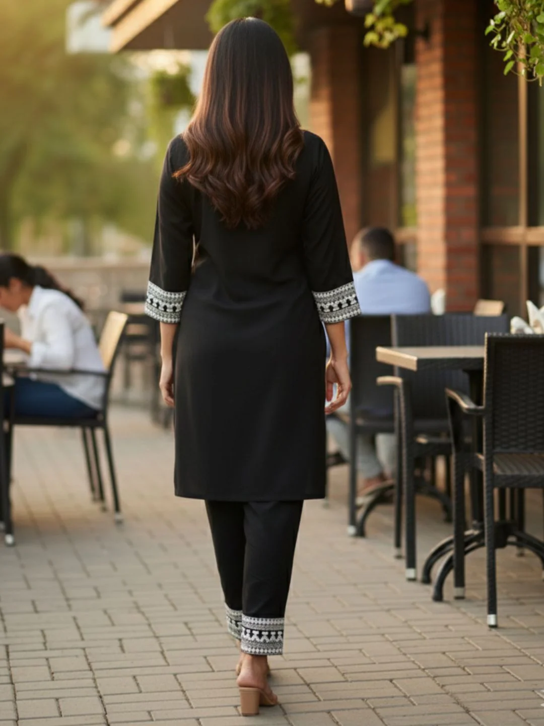Leena Charcoal Embroidery Co-ord Set - Image 7