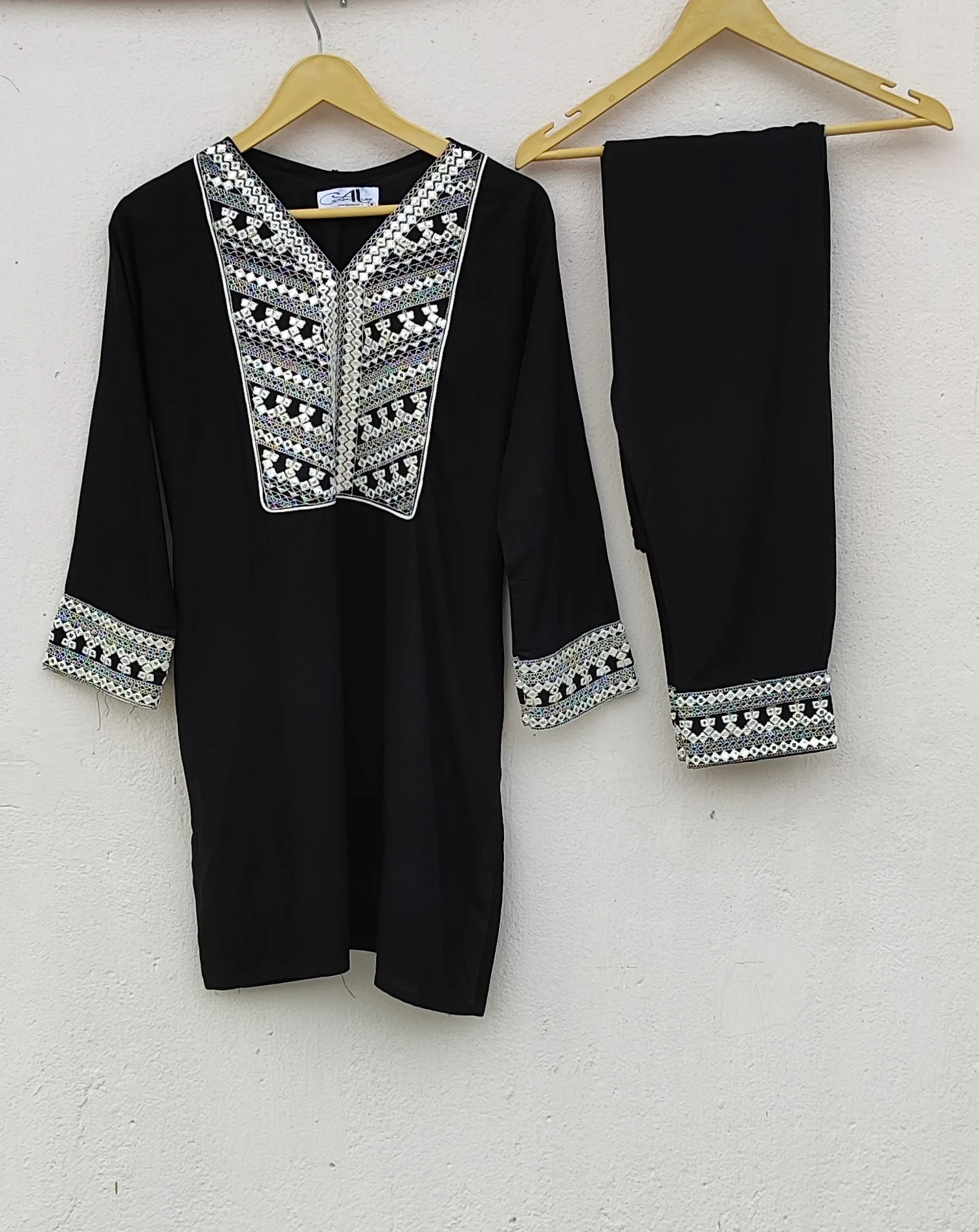 Leena Charcoal Embroidery Co-ord Set - Image 8