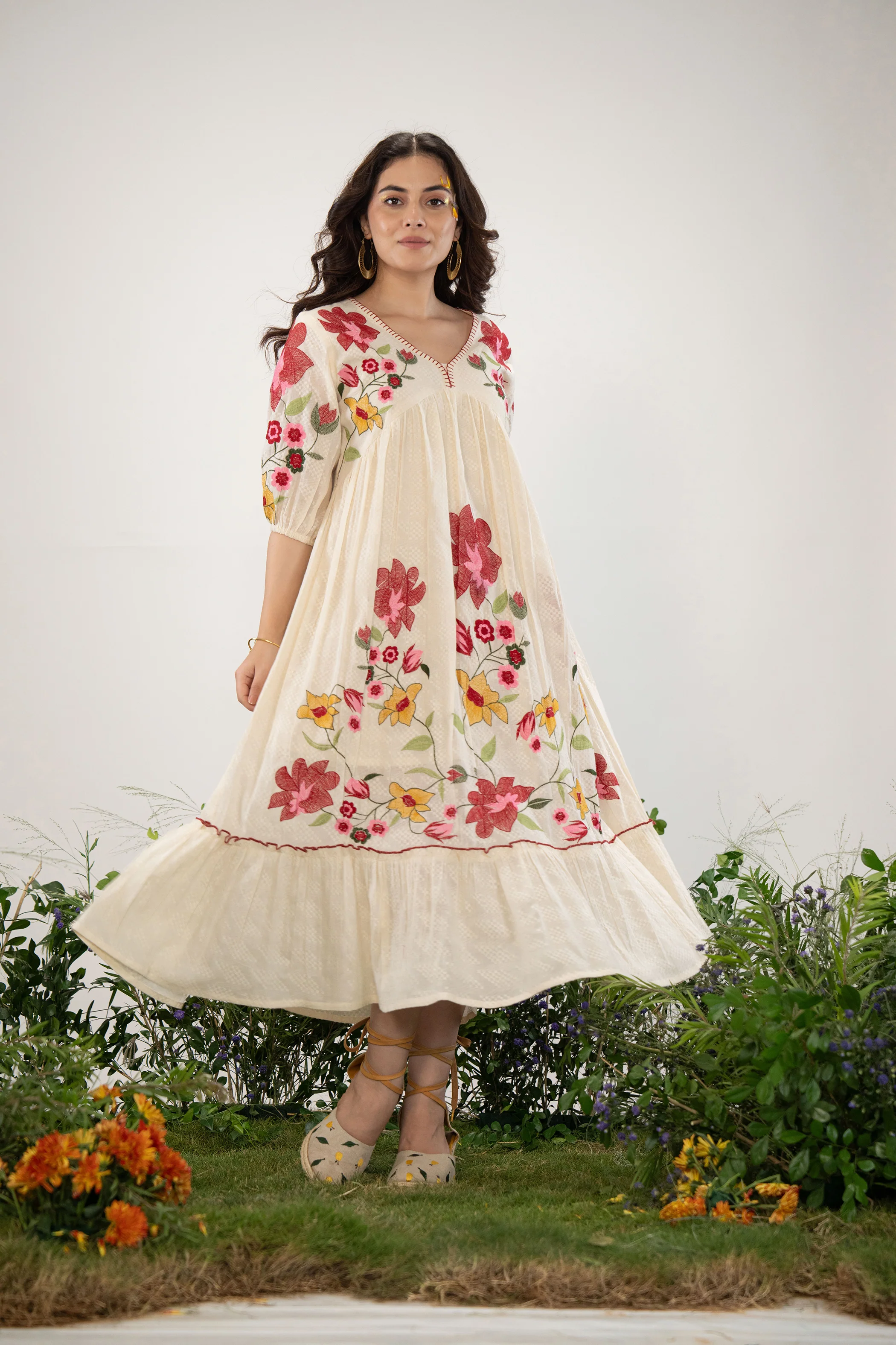 Hemal PearL Full Embroidery Dress ( with lining ) - Image 10