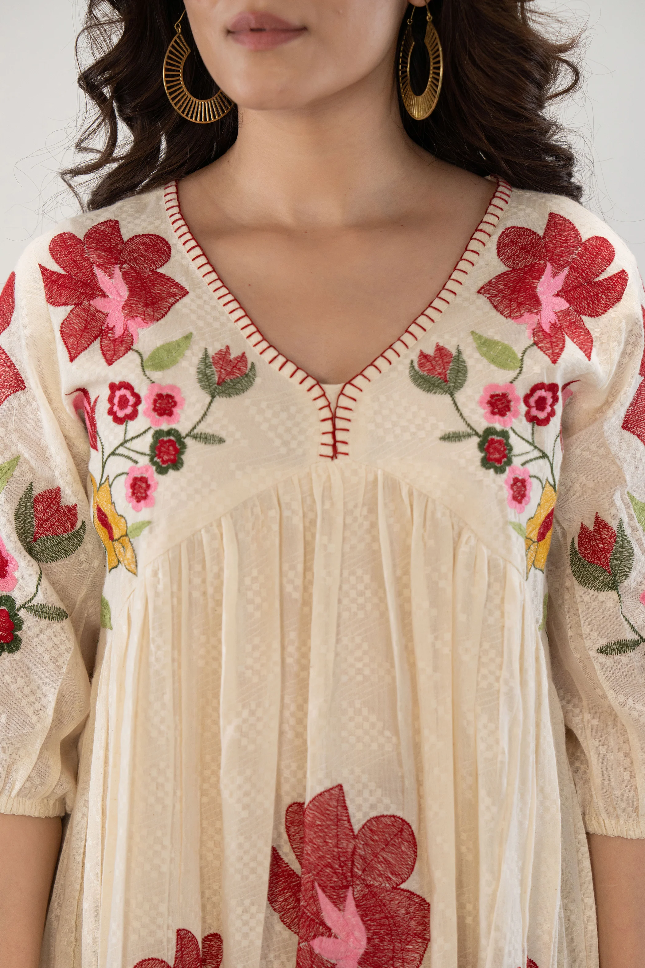 Hemal PearL Full Embroidery Dress ( with lining ) - Image 2