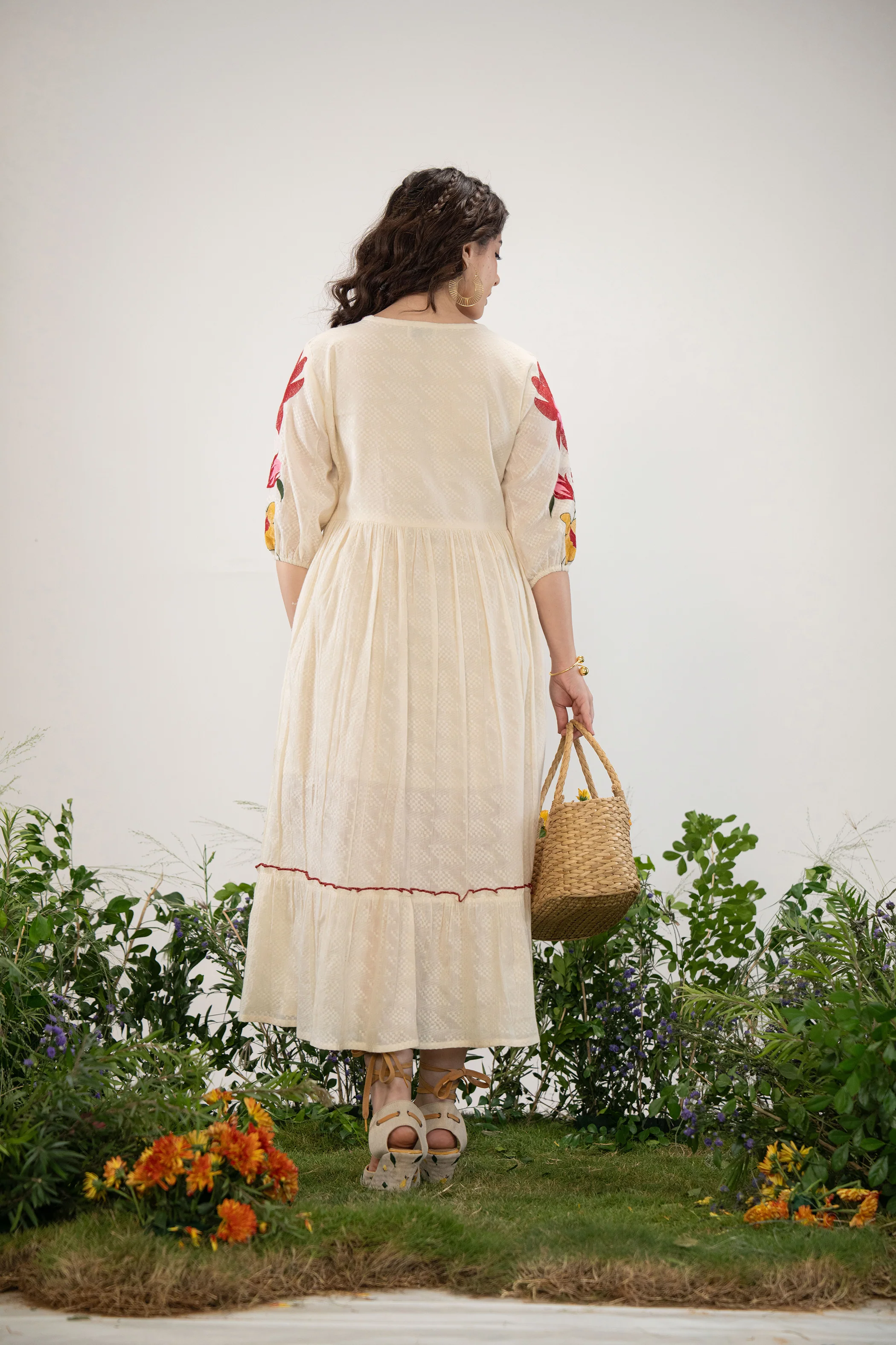 Hemal PearL Full Embroidery Dress ( with lining ) - Image 3