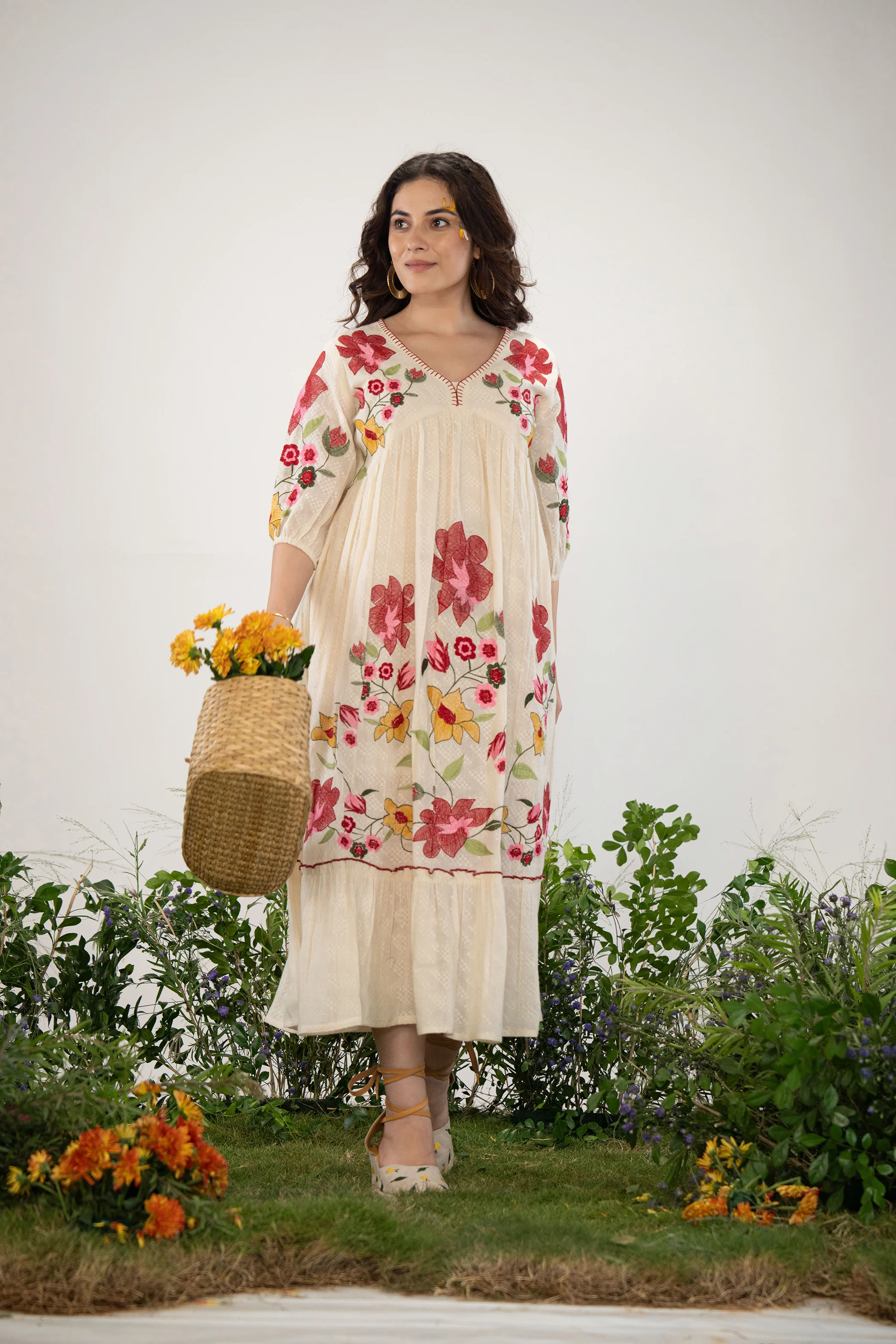 Hemal PearL Full Embroidery Dress ( with lining ) - Image 4