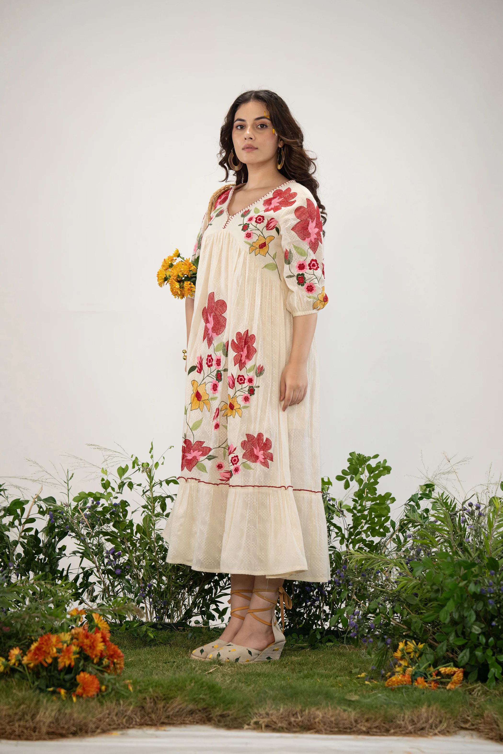 Hemal PearL Full Embroidery Dress ( with lining ) - Image 7