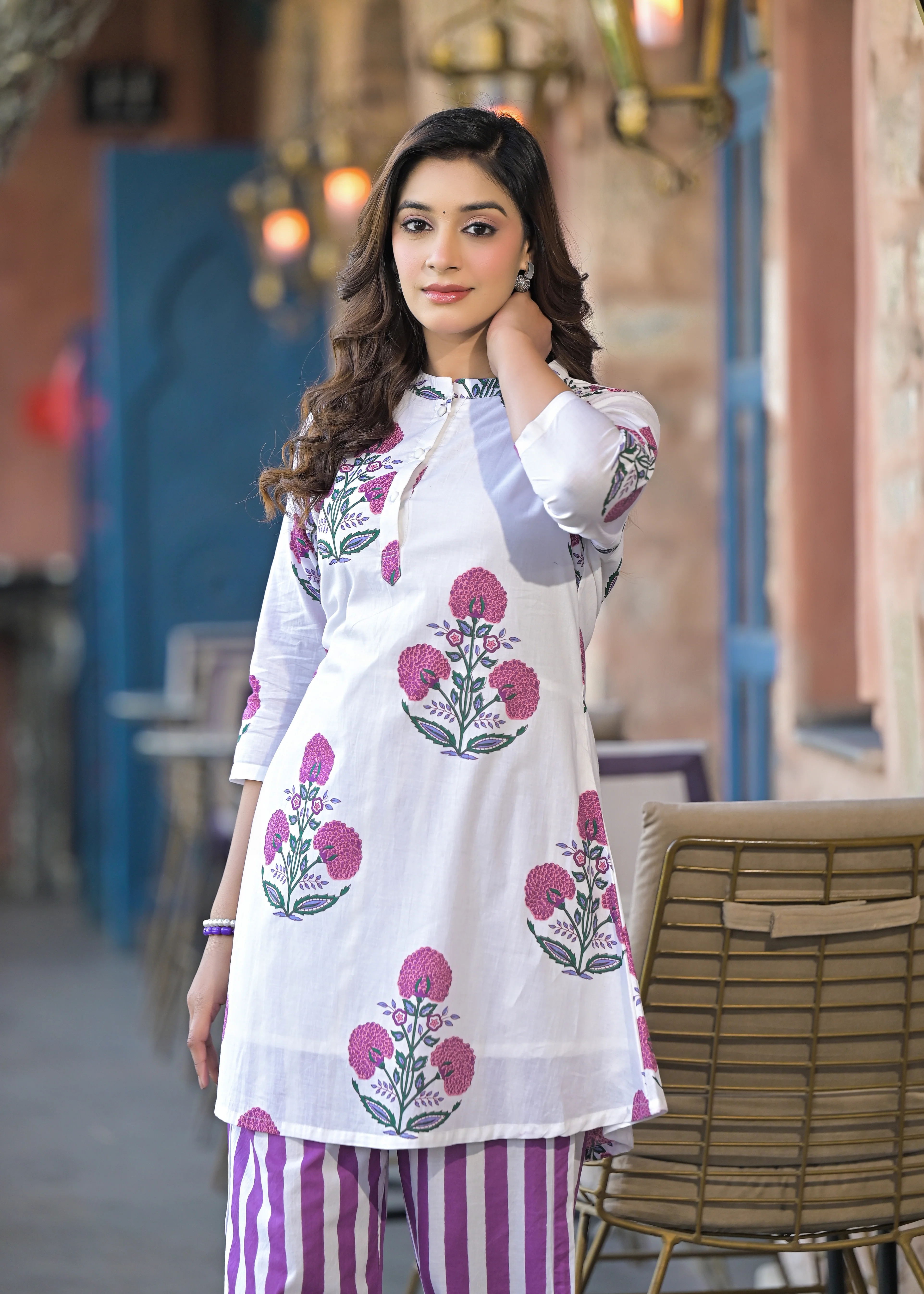 Sahila Plum Cotton Co-ord Set - Image 2