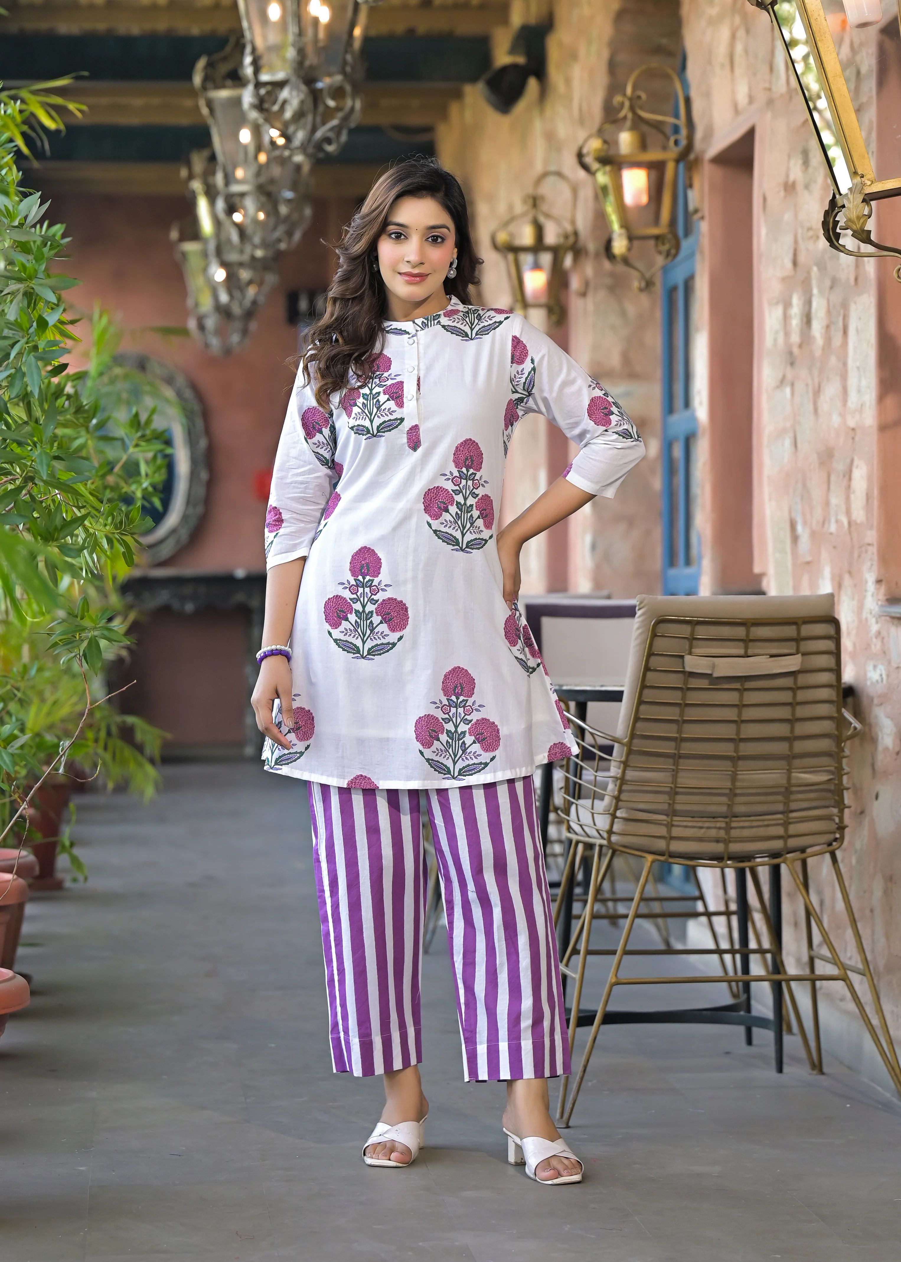 Sahila Plum Cotton Co-ord Set - Image 4