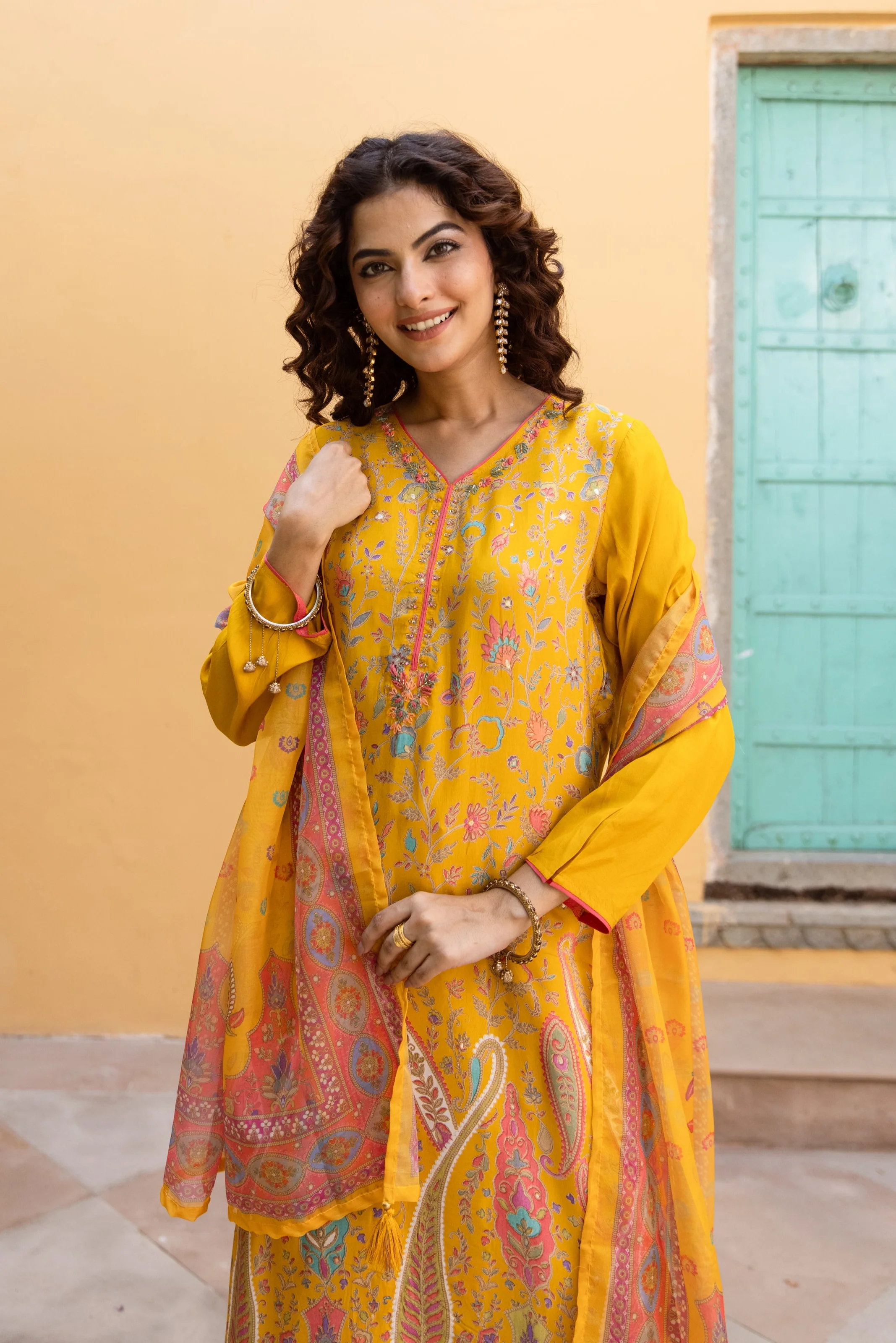Saisha Amber Premium Digital Print Muslin Suit Set - Image 2