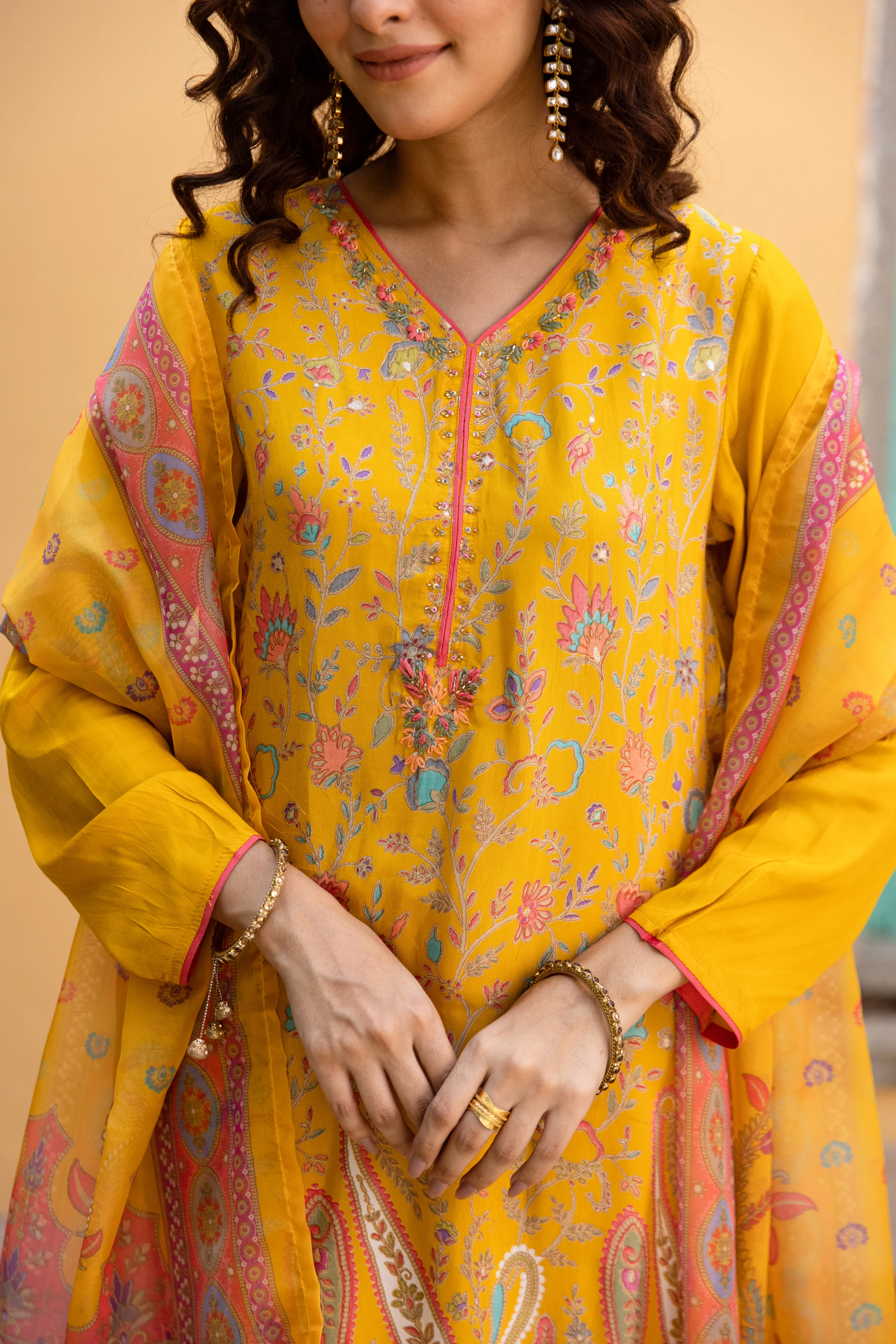 Saisha Amber Premium Digital Print Muslin Suit Set - Image 3