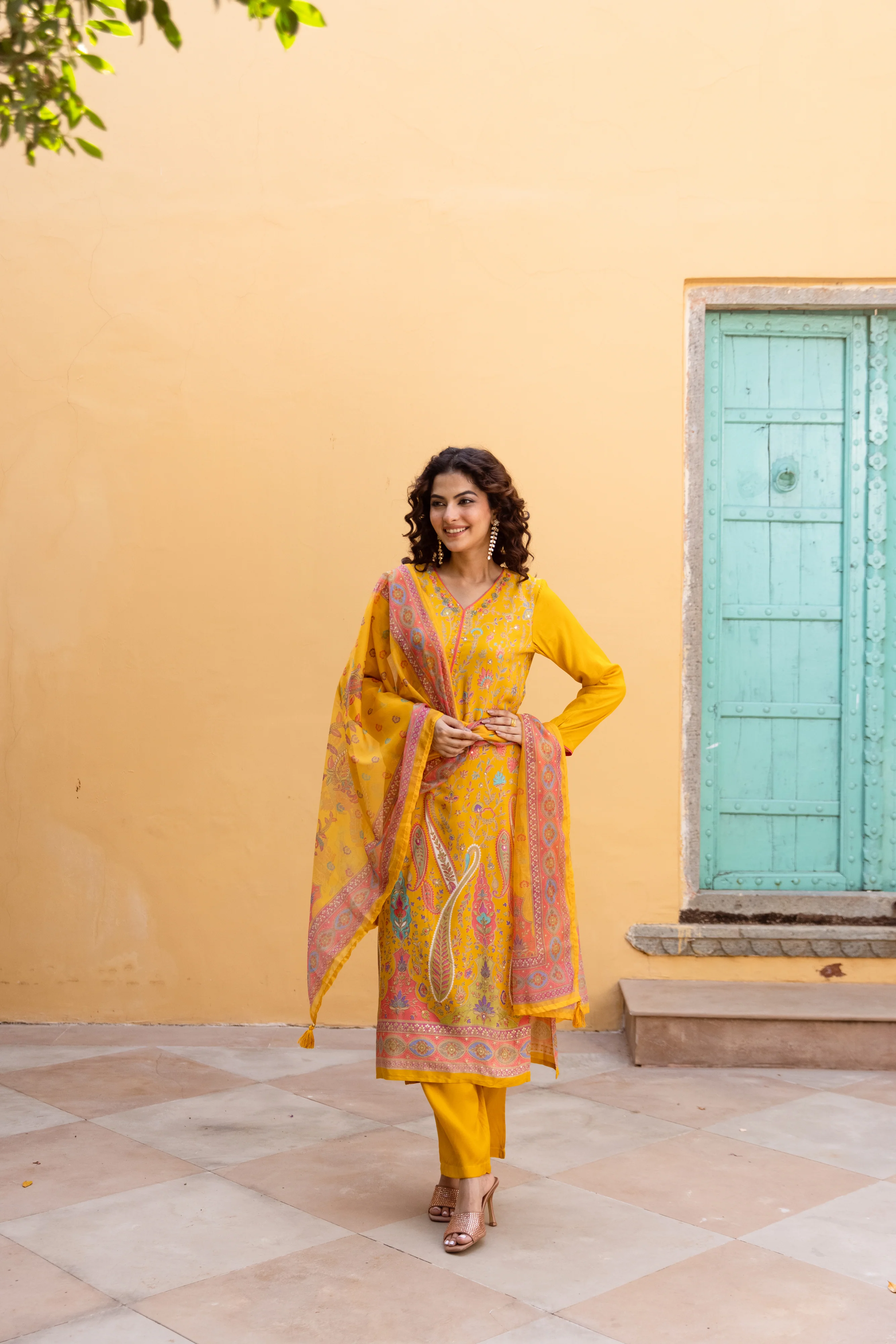 Saisha Amber Premium Digital Print Muslin Suit Set - Image 6