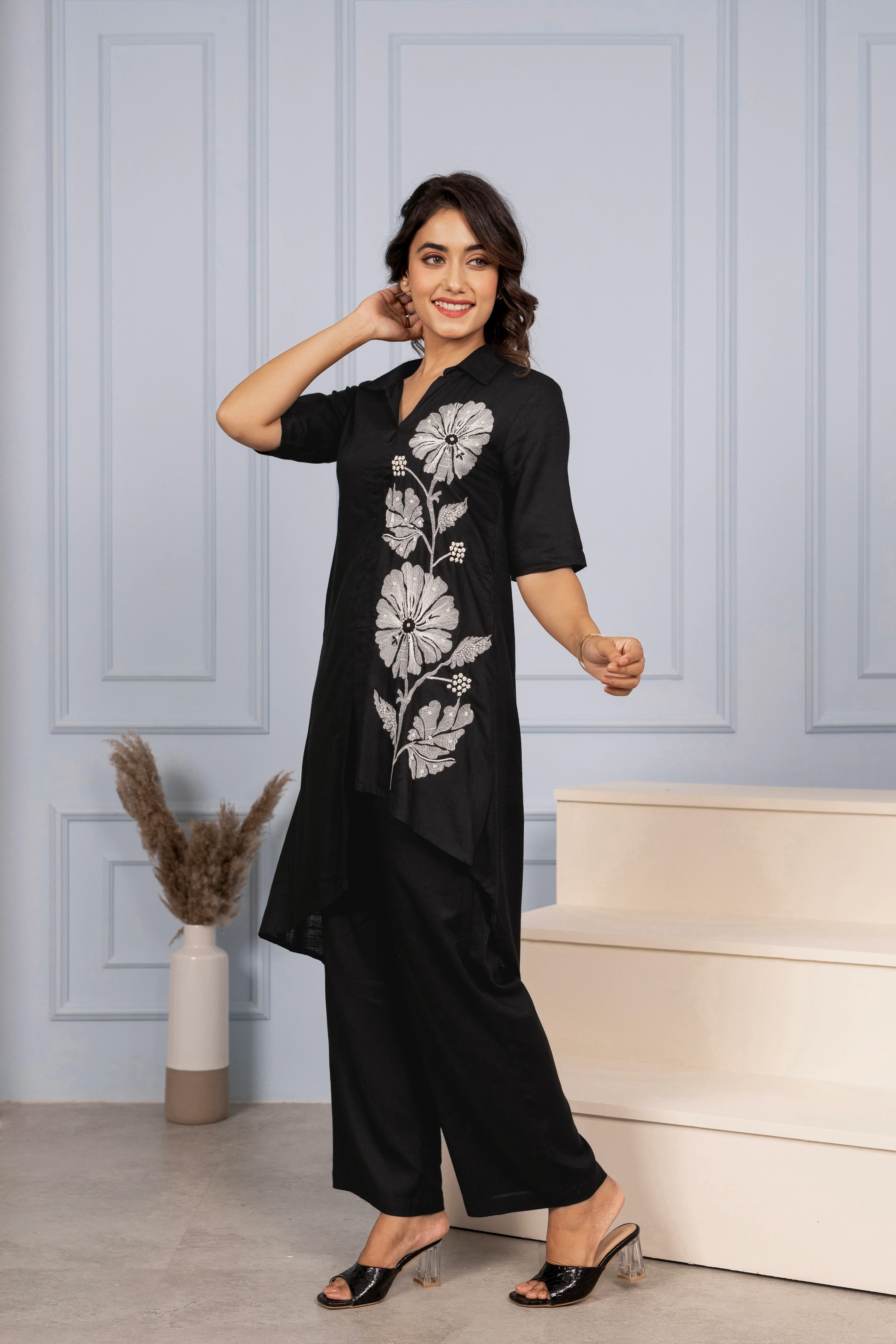 Tushki Charcoal Elegant Co-ord Set - Image 4