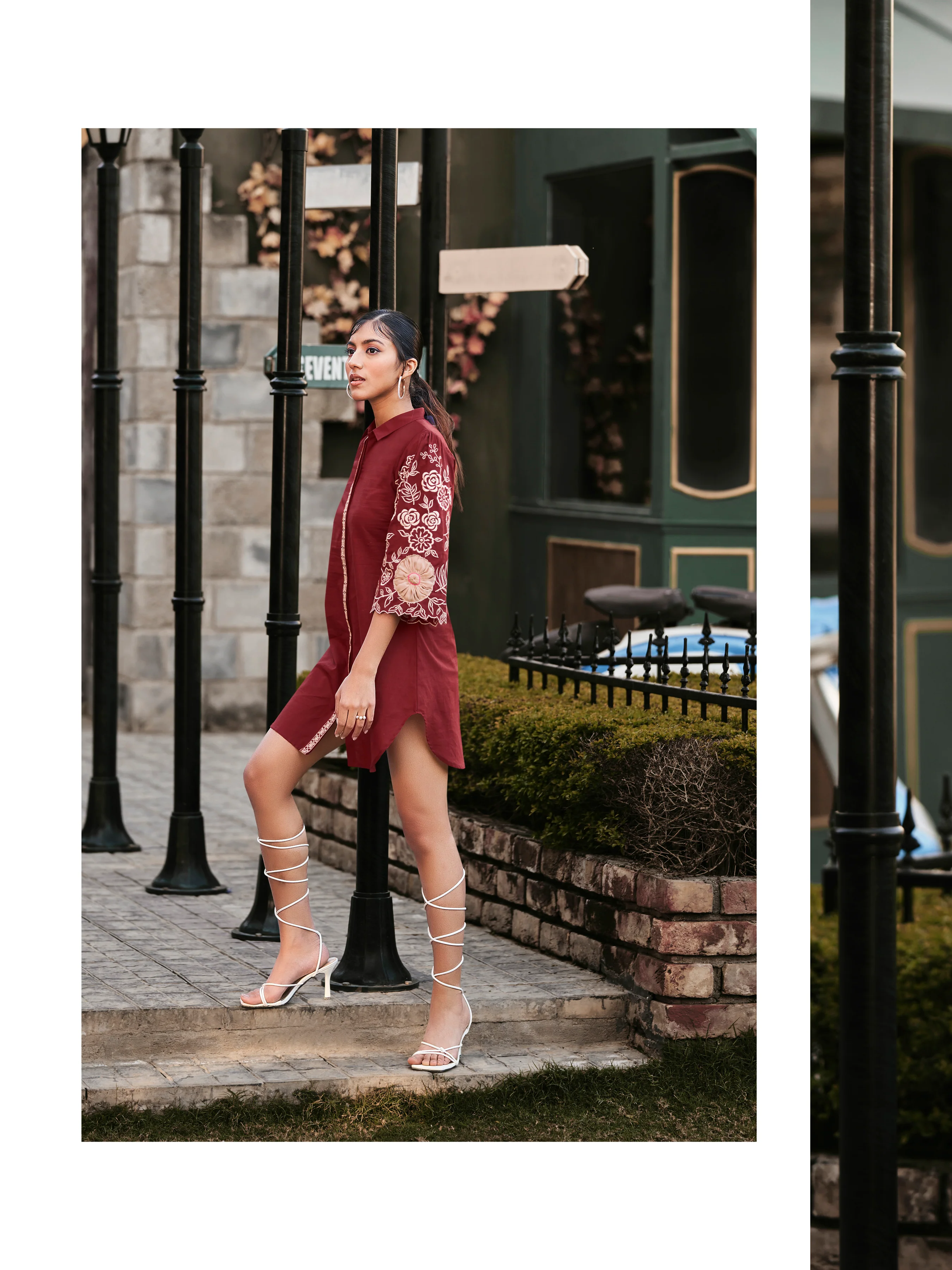 Brooklyn Mulberry Embroidery Shirt Dress - Image 3