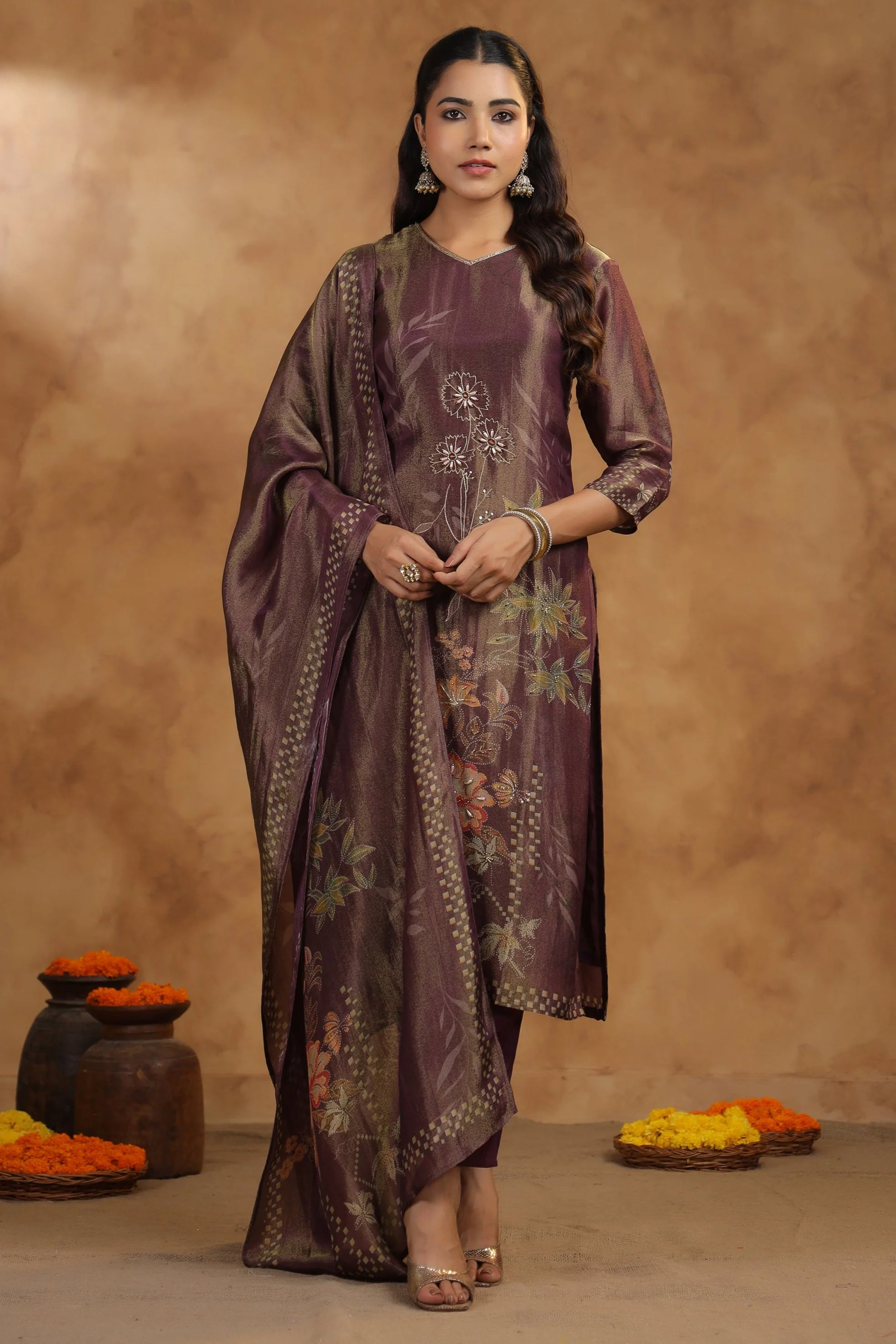 Ritvi Mulberry Work Suit Set - Image 12