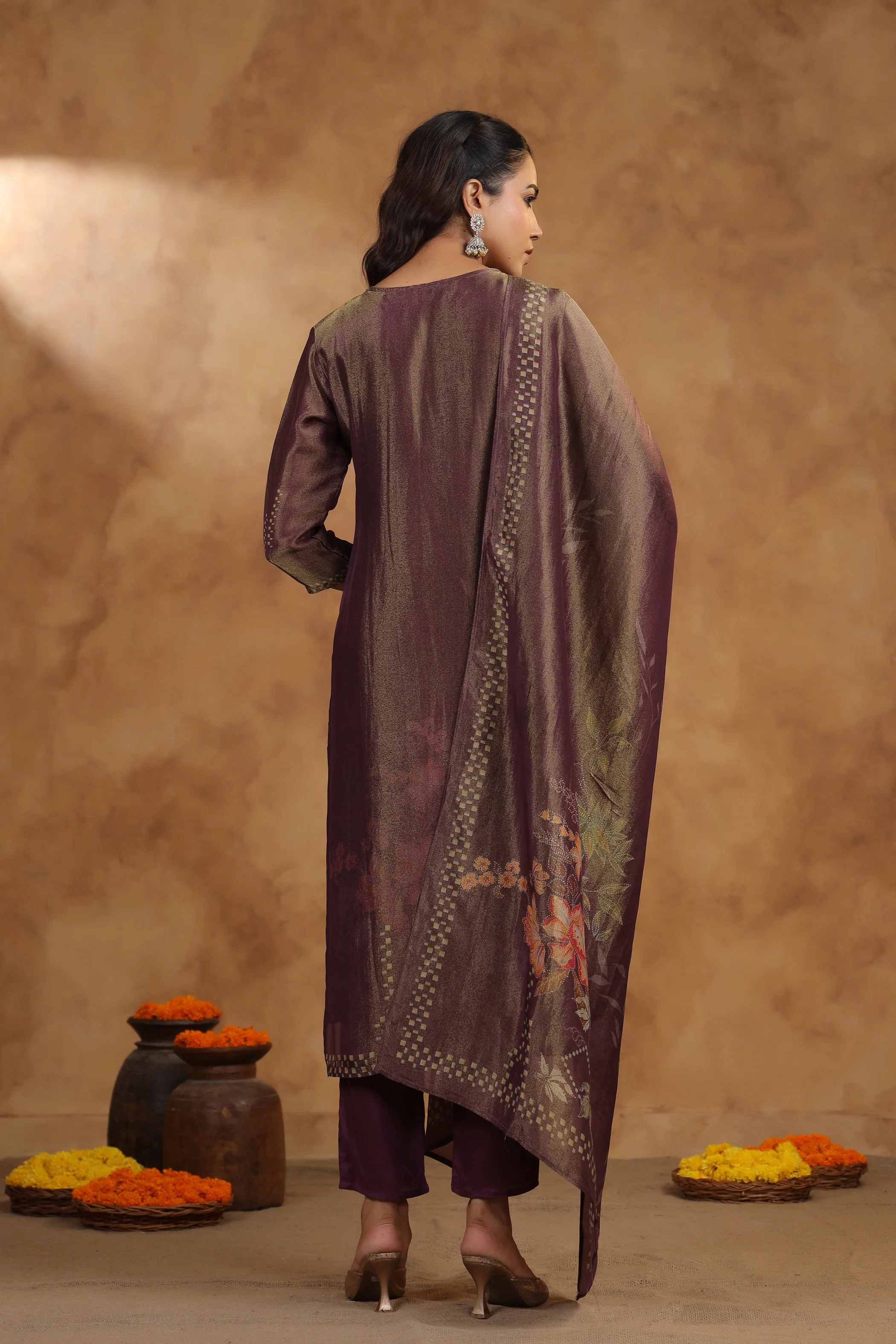 Ritvi Mulberry Work Suit Set - Image 3
