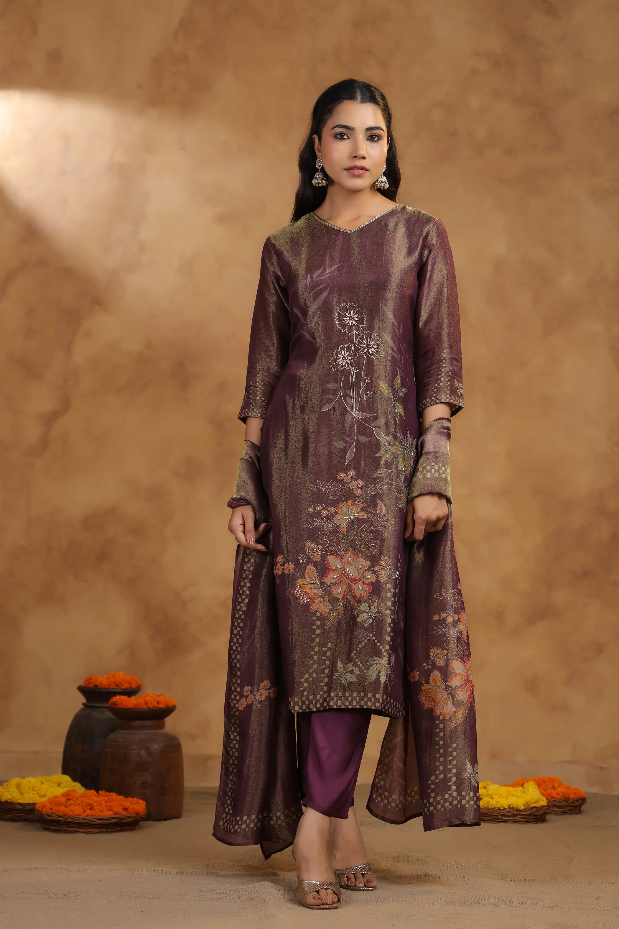 Ritvi Mulberry Work Suit Set - Image 5