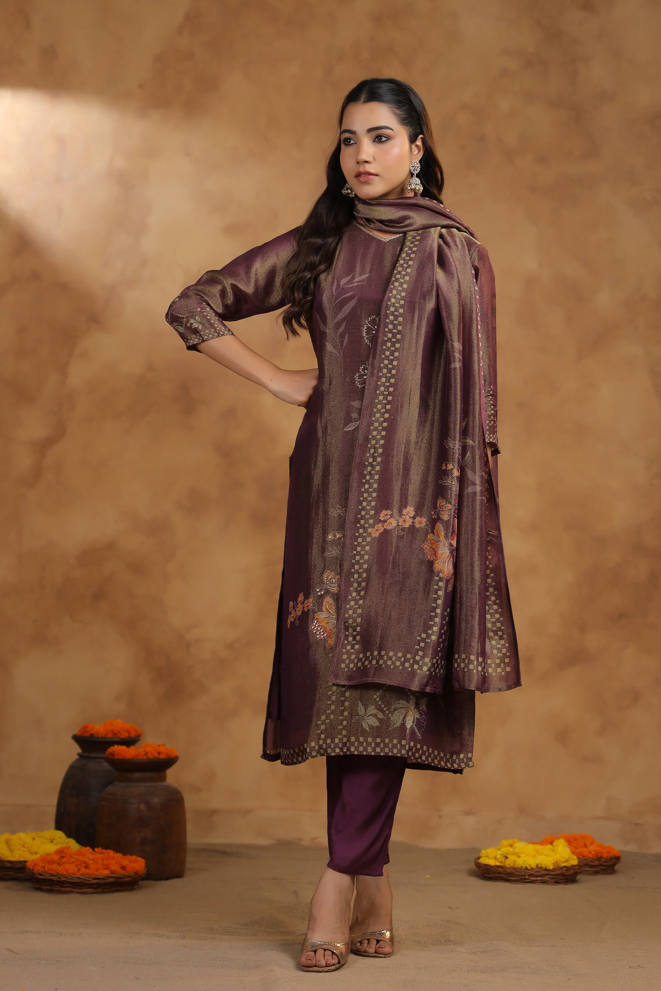 Ritvi Mulberry Work Suit Set - Image 6