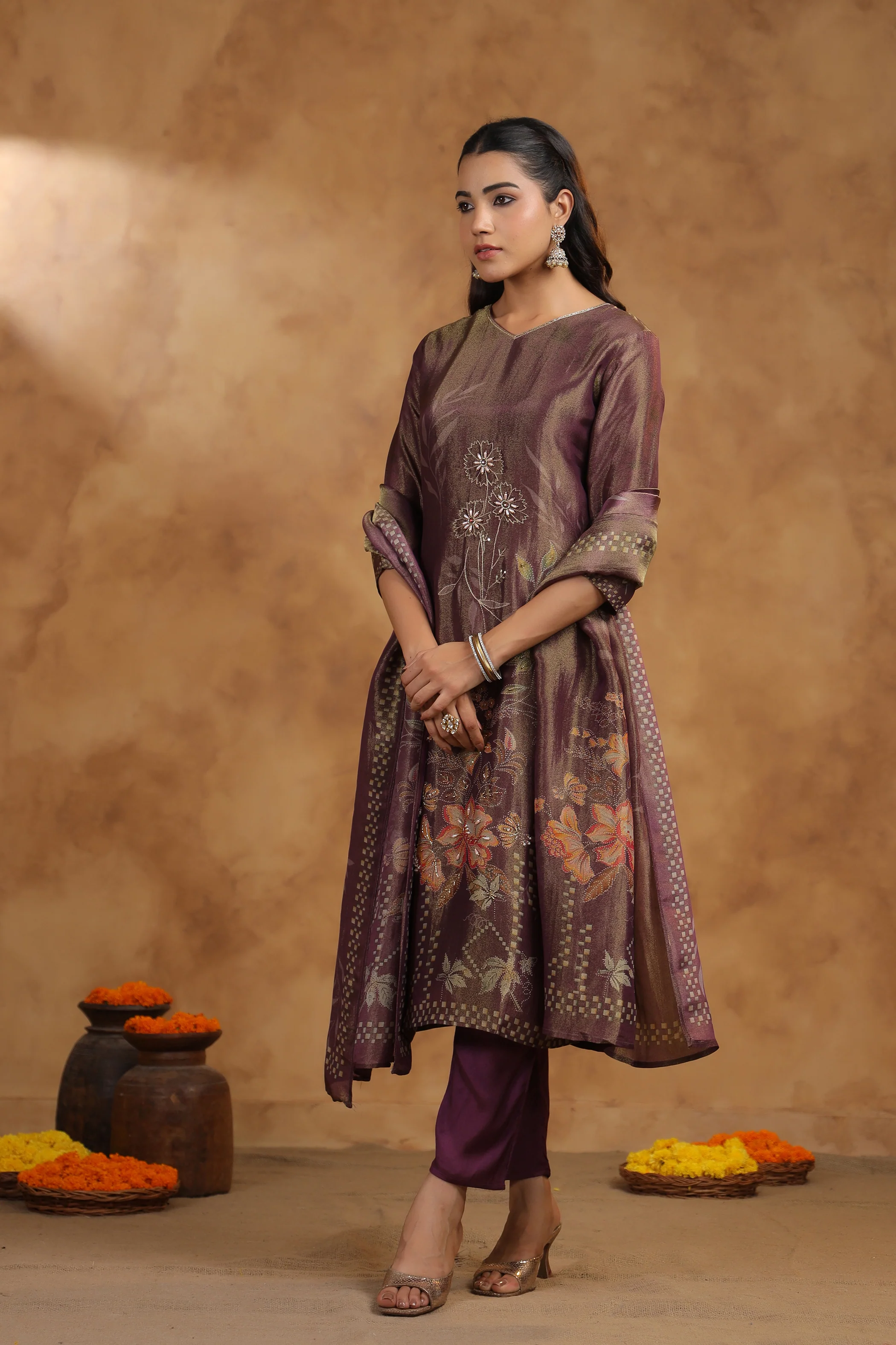 Ritvi Mulberry Work Suit Set - Image 8