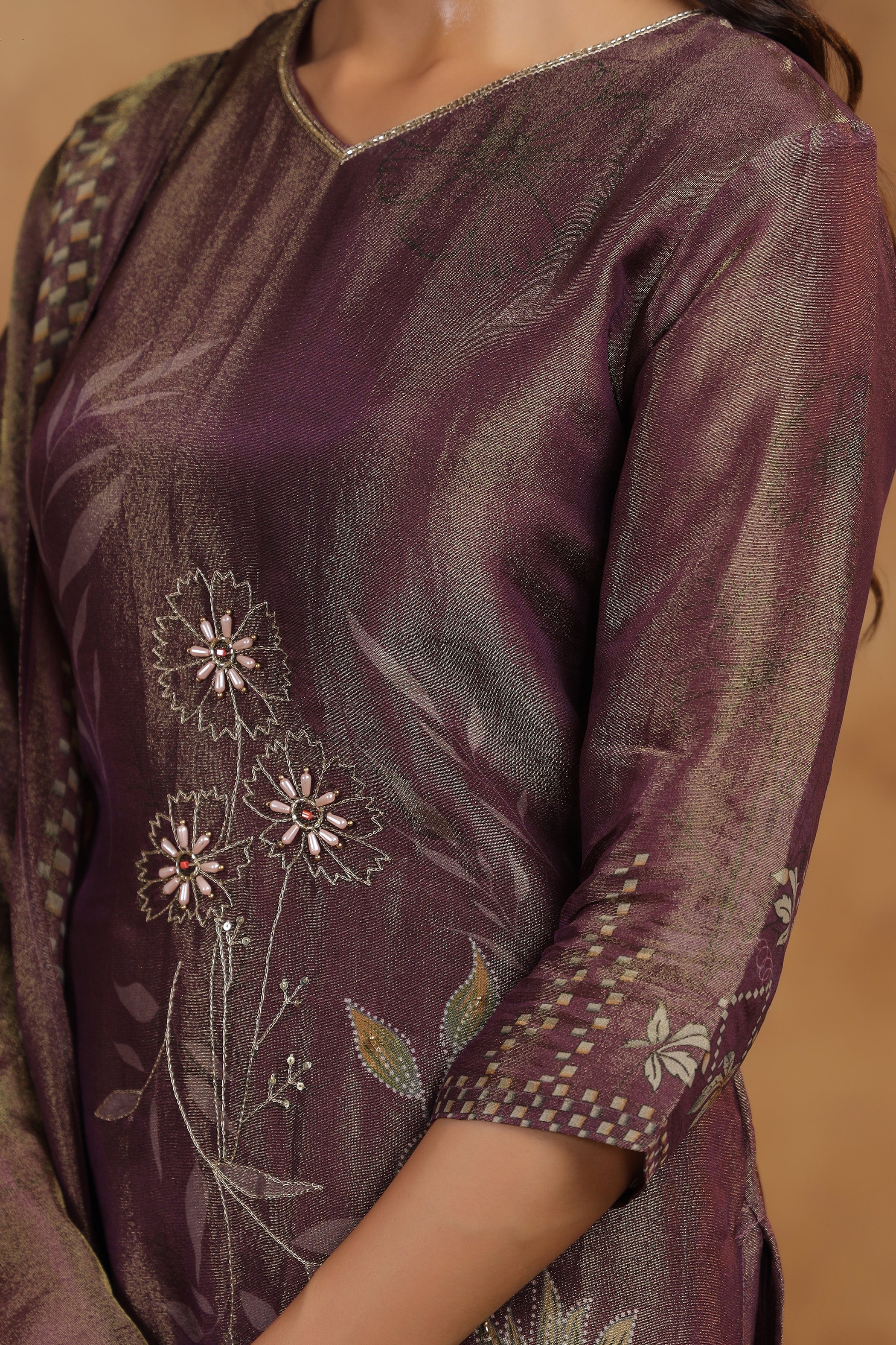 Ritvi Mulberry Work Suit Set - Image 9
