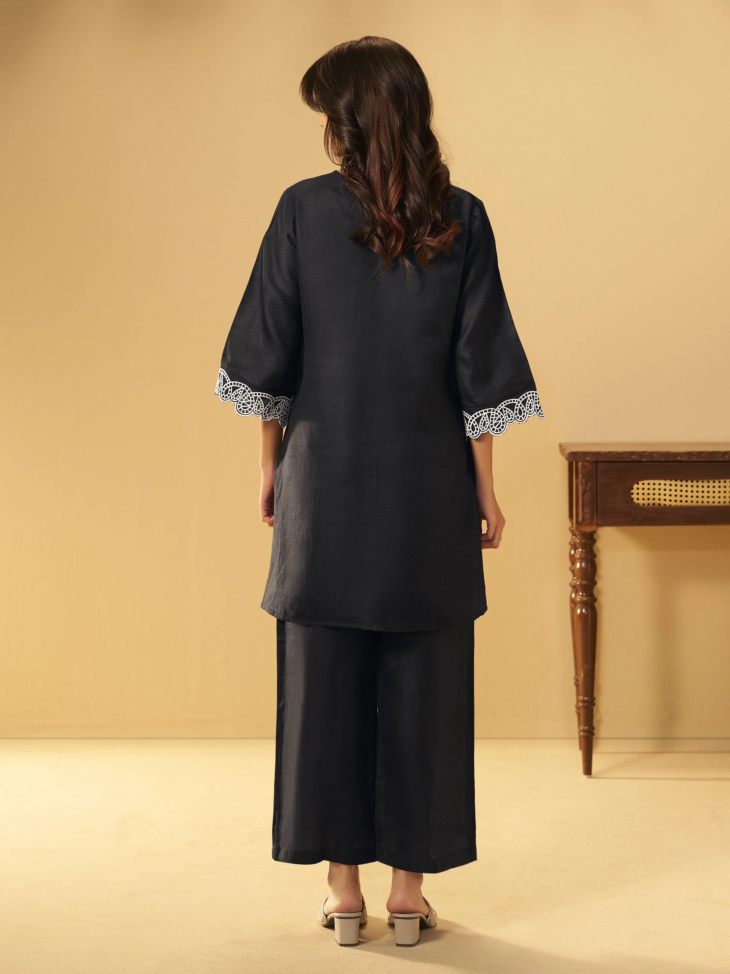 Miami Taupe embroidery cotton co-ord set - Image 3