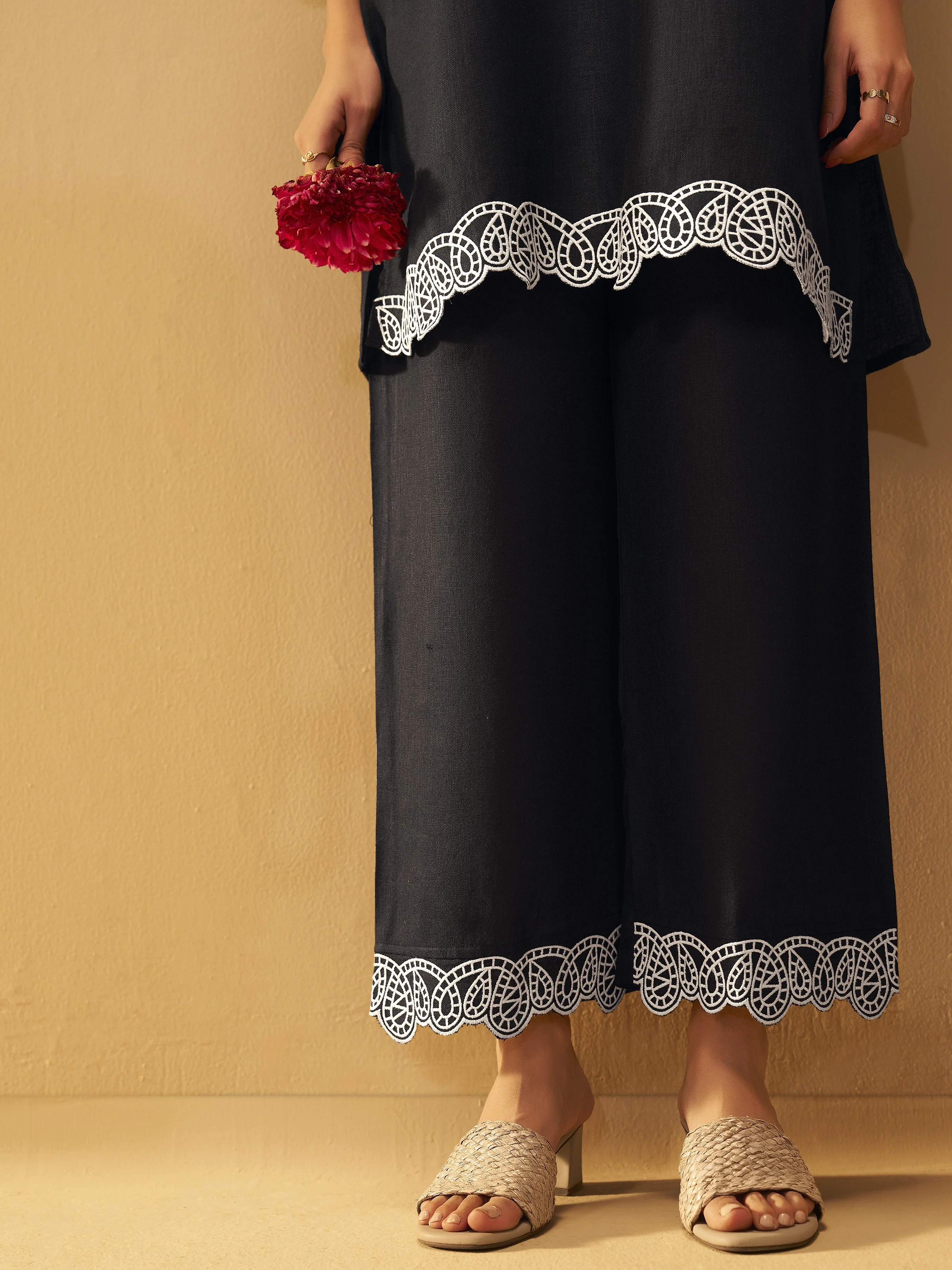 Miami Taupe embroidery cotton co-ord set - Image 5