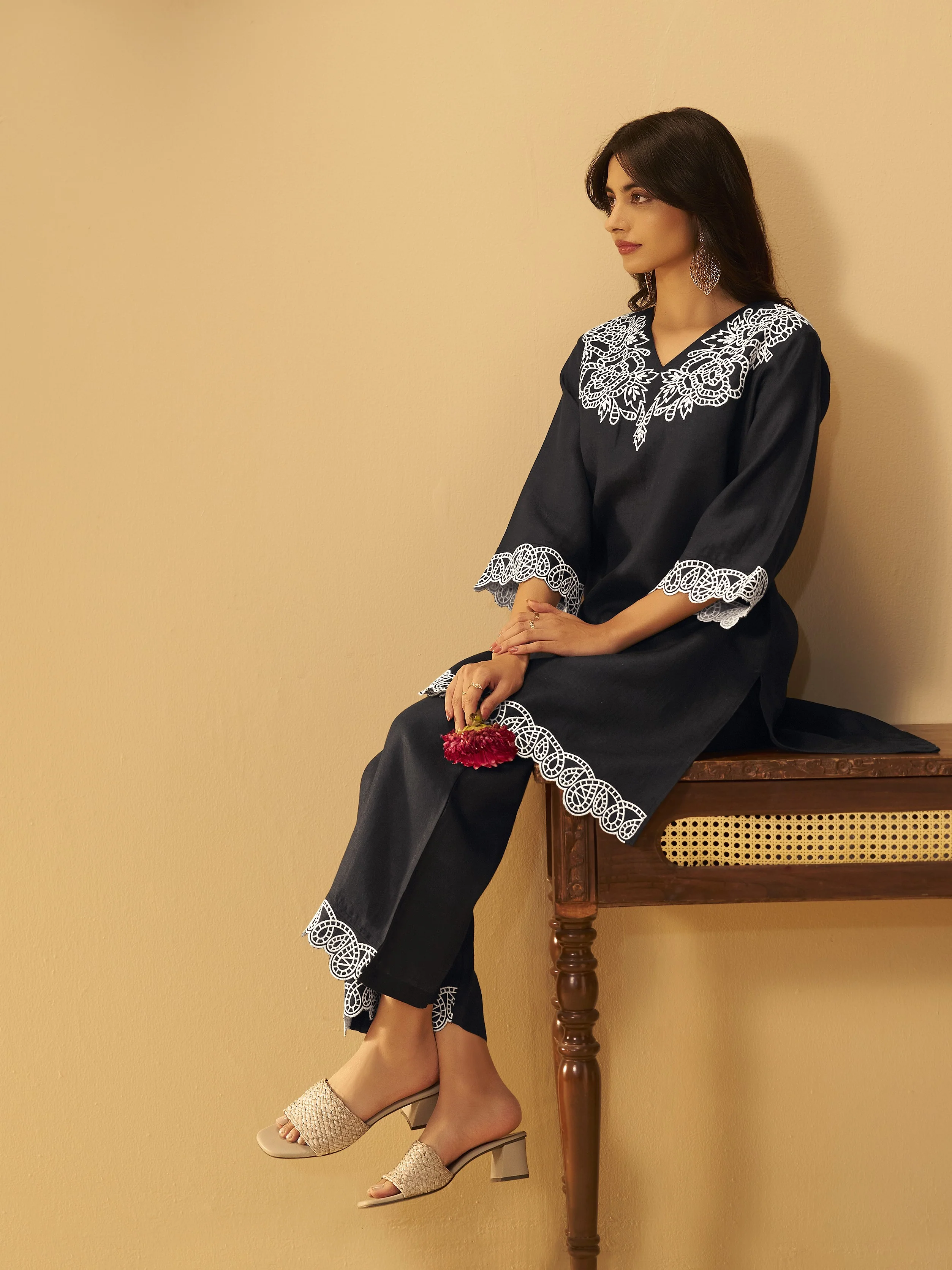 Miami Taupe embroidery cotton co-ord set - Image 6
