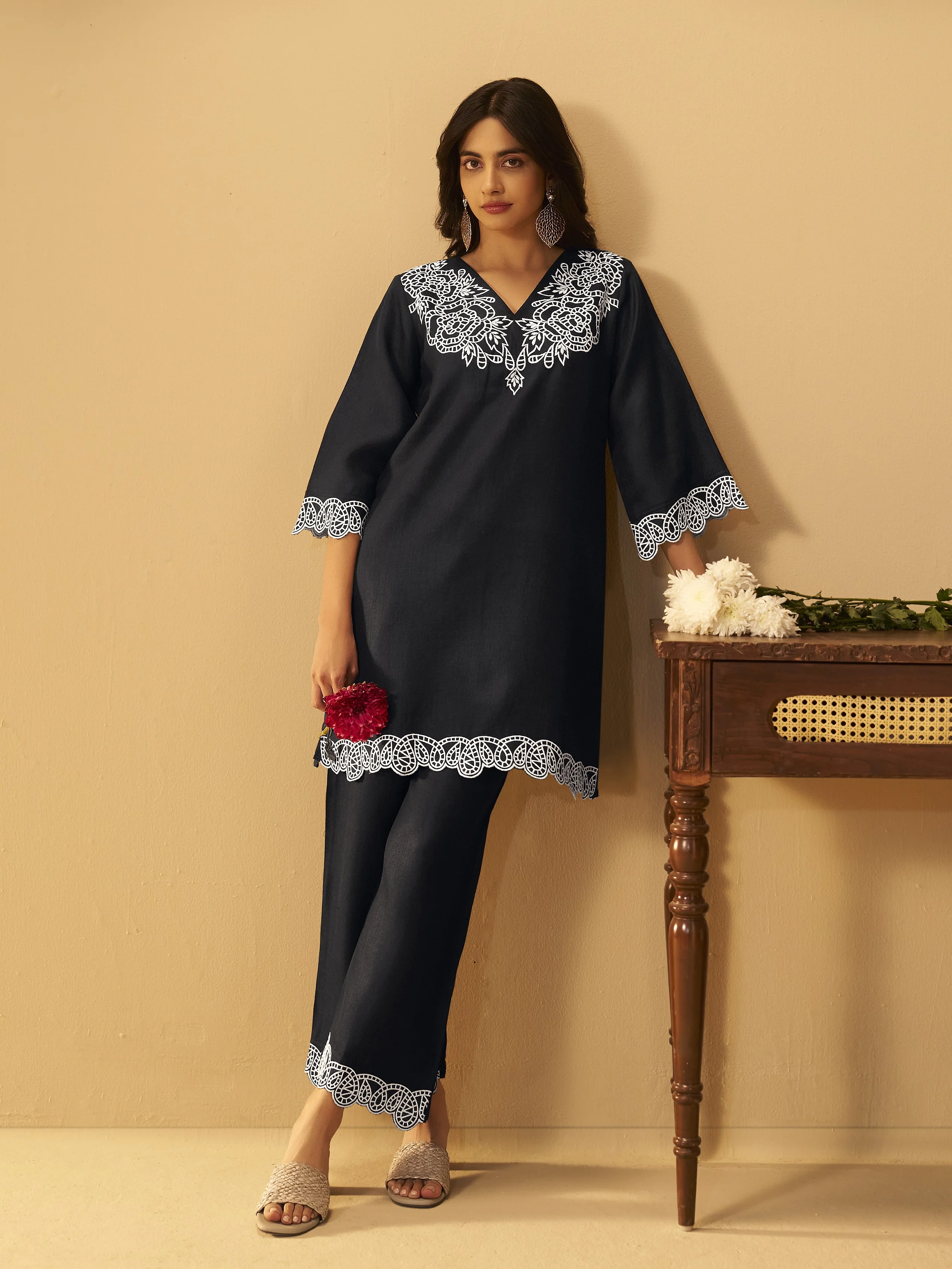 Miami Taupe embroidery cotton co-ord set - Image 7