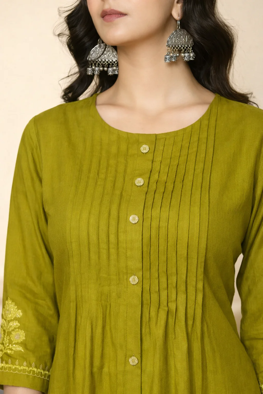 Mika Lime Kurta Pant Set - Image 2
