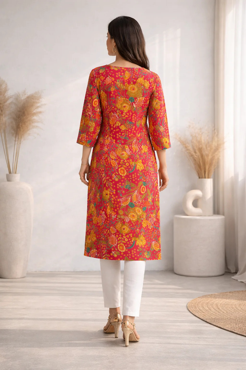 Barnali Cherry Printed Work Kurti - Image 3