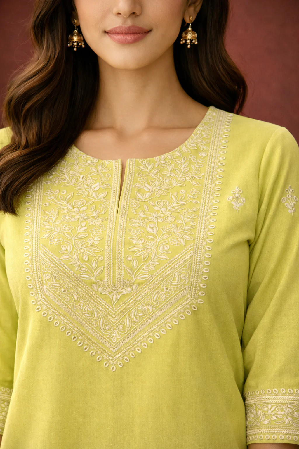 Chandri Mint Embroidered Kurti - Image 2