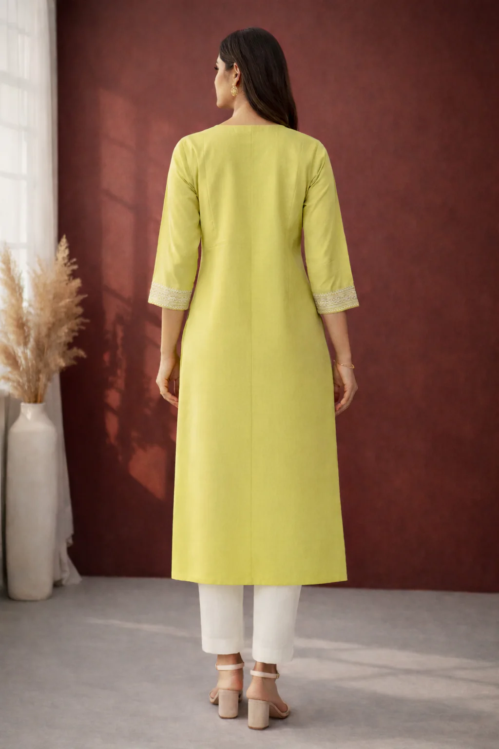 Chandri Mint Embroidered Kurti - Image 3