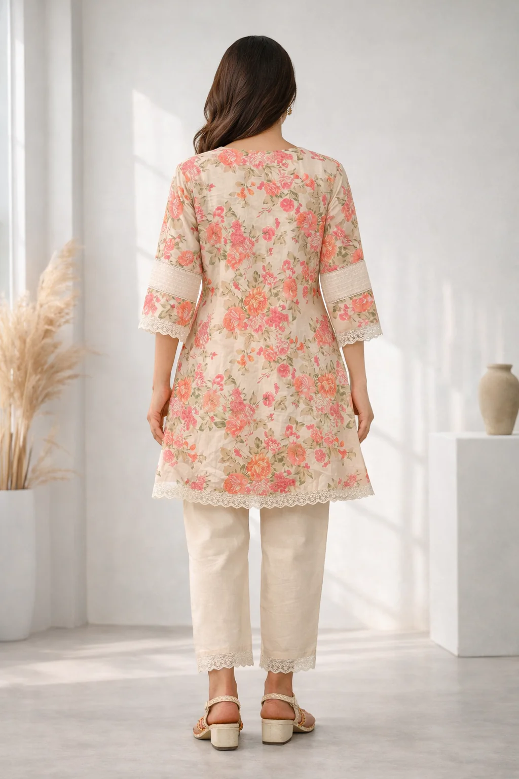 Surbhi Flora Printed Cotton Kurta Pant Set - Image 3