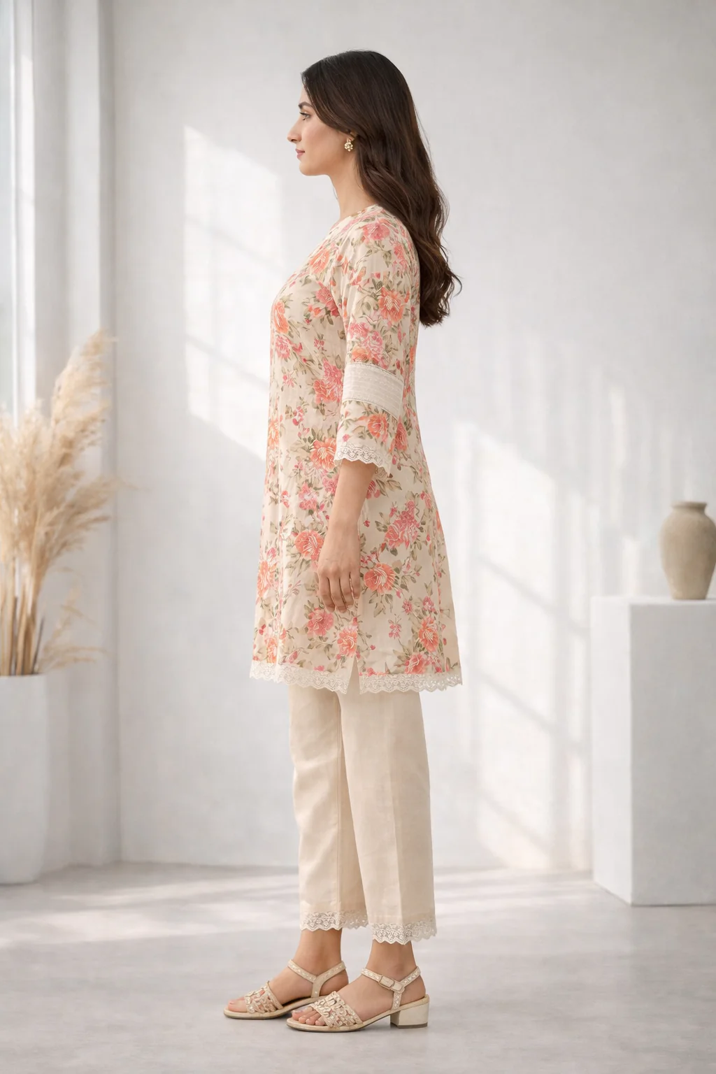 Surbhi Flora Printed Cotton Kurta Pant Set - Image 5