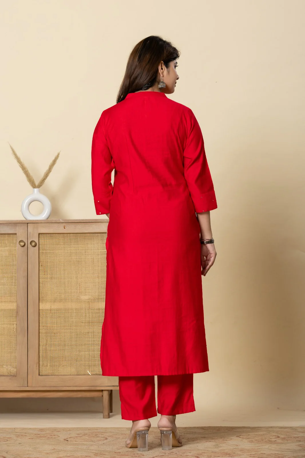 Mika Crimson Kurta Pant Set - Image 5