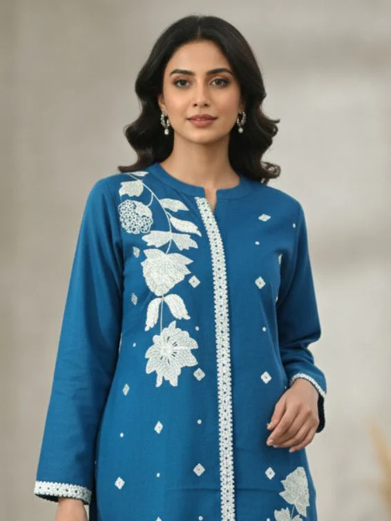Morni Azure Full Work Co-ord Set - Image 2